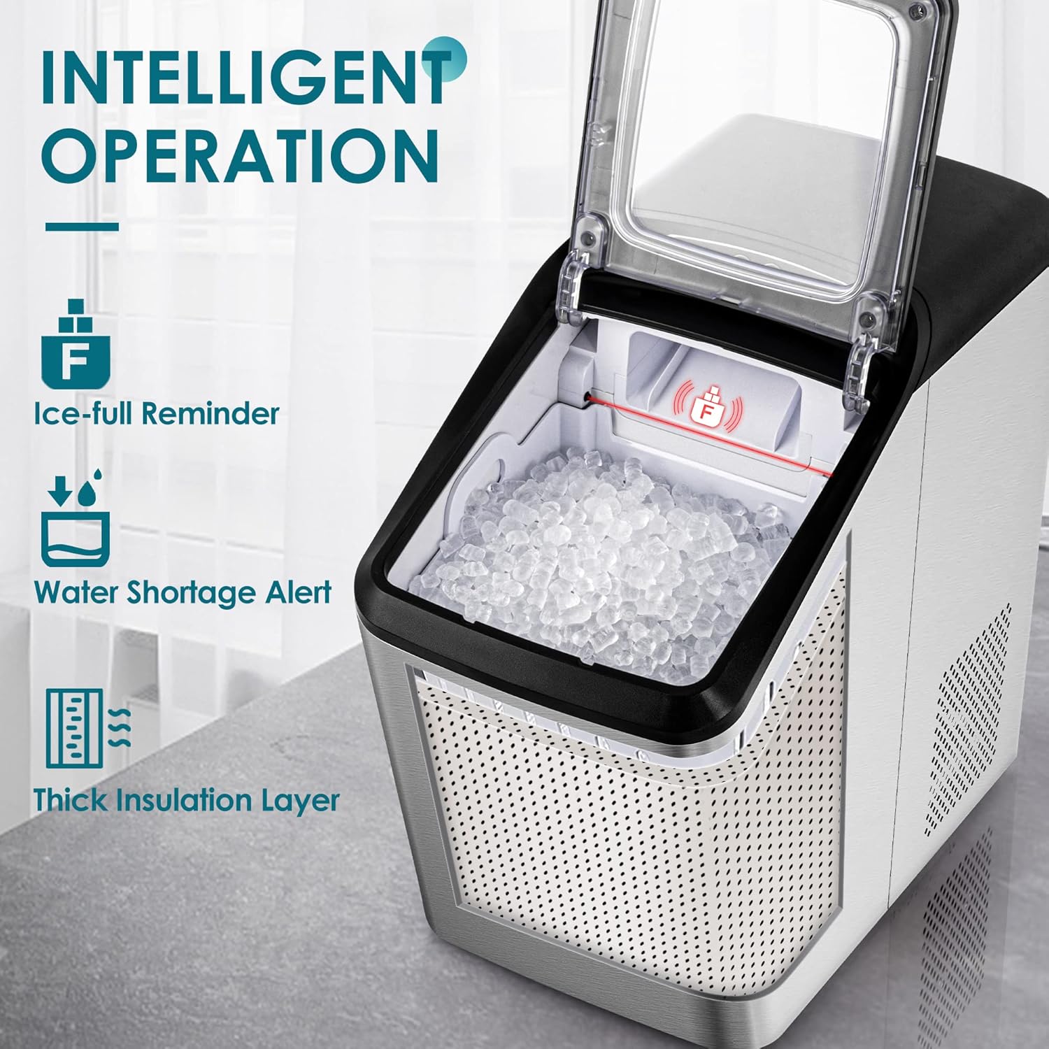 Buy Euhomy Nugget Ice Maker Countertop, Ice Maker 2630lbs/Day, Self