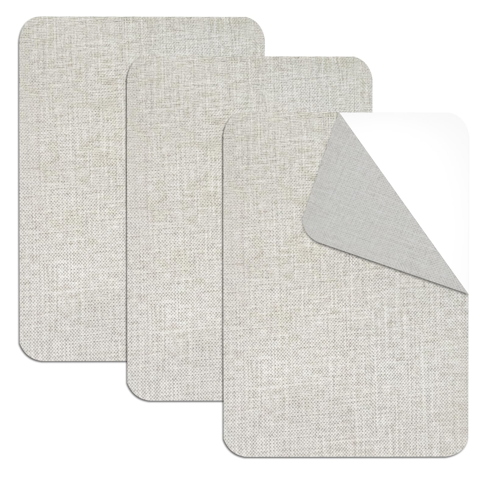 Lufdegim 3Pcs Canvas Repair Patches, 20cmX30cm Waterproof Fabric Patch Self-Adhesive Fabric Repair Tape for Tents, Bags, Boat Cover, Knapsack, Patio (Beige)