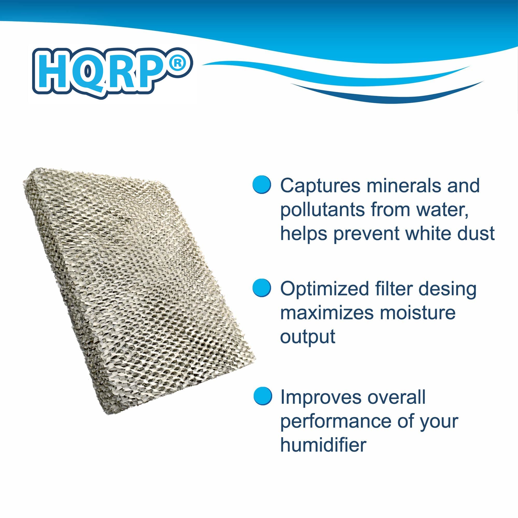 HQRP Filtro Stoppino Per Umidificatori Hunter Care Free (34305, 34307, 34335, 31943) + Sottobicchiere Incluso