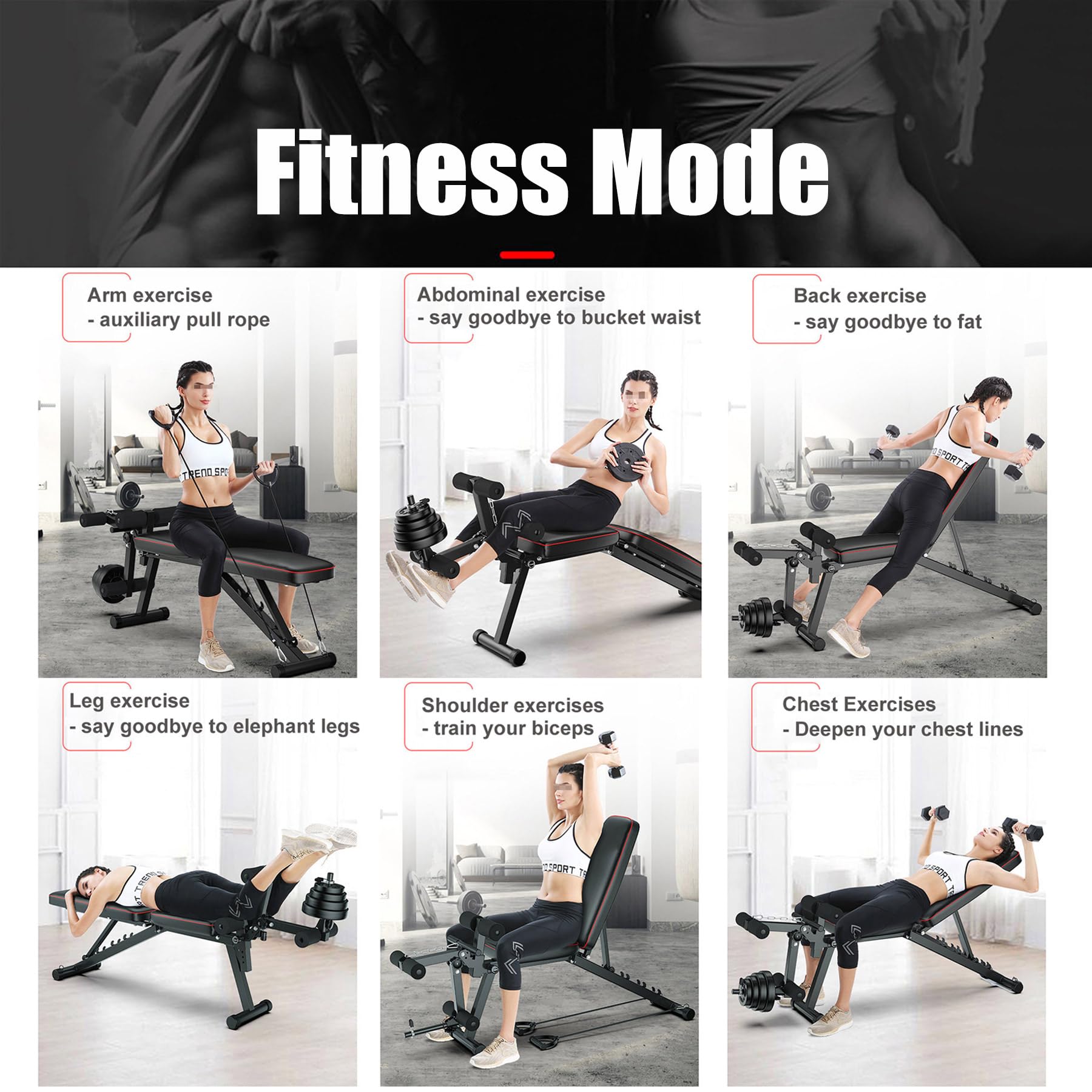 Banco De Pesas, Banco De Musculacion con 5 Ángulos Ajustables, Máquina para Perder Peso De Cuerpo Completo, Maquina Cuadriceps, Capacidad De 440 LB