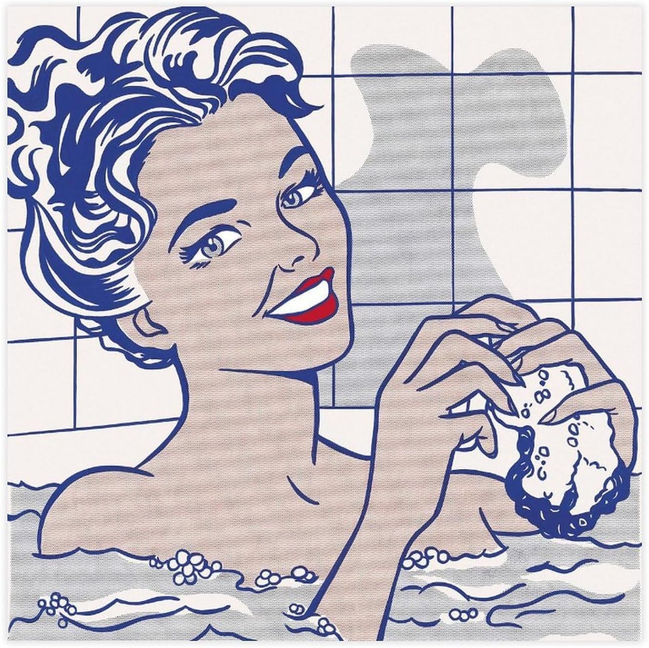 Rikin Liuff Woman in Bath by Roy Lichtenstein Canvas Poster Illustrations Wall Art Painting Roy Lichtenstein Prints for Home Picture Decor 55x55cm Frameless