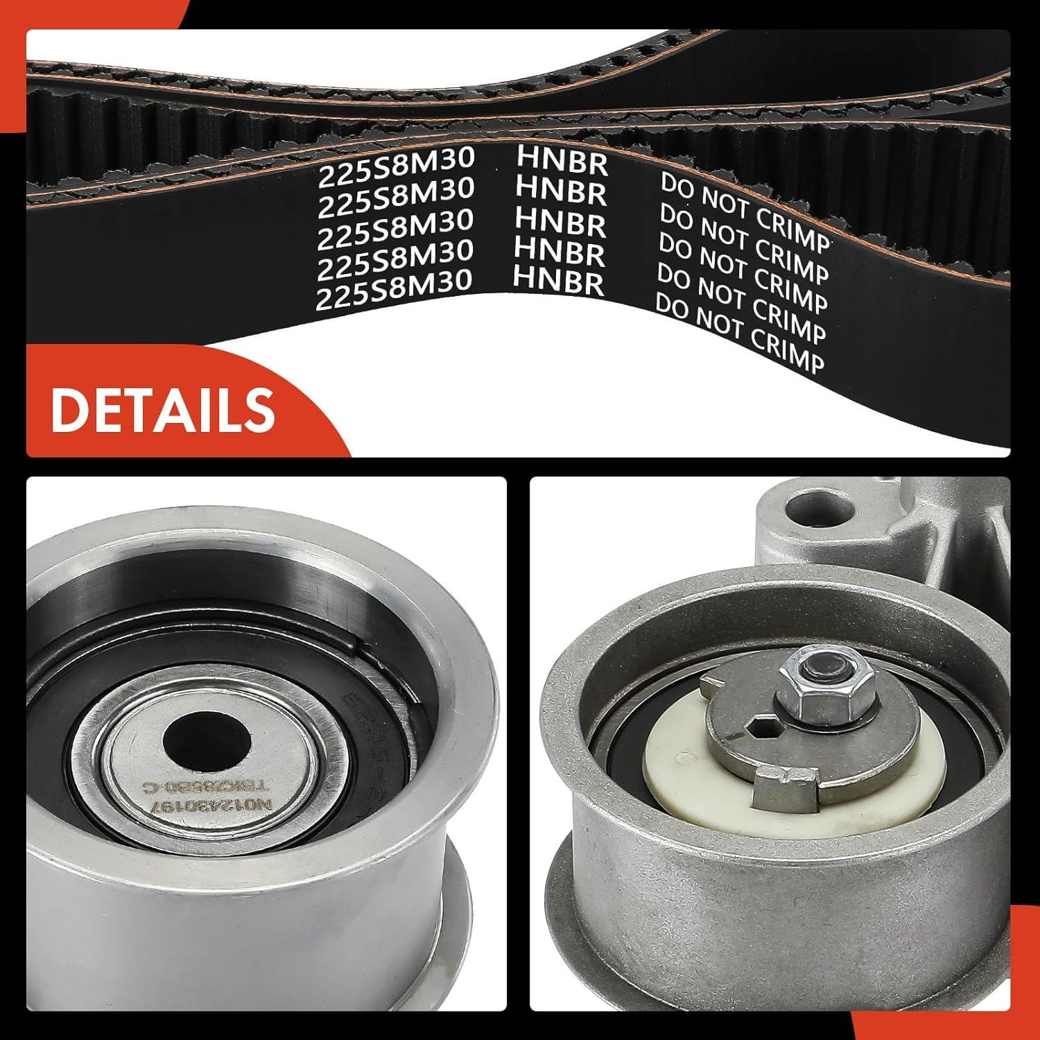 A-Premium Engine Timing Belt Kit Compatible with Cadillac, Saab & Saturn Cars - CTS 2003-2004, 9-5 1999-2003, L300 2002-2005, LW300 2002-2003, Vue 2002-2003 - 3.0L 3.2L