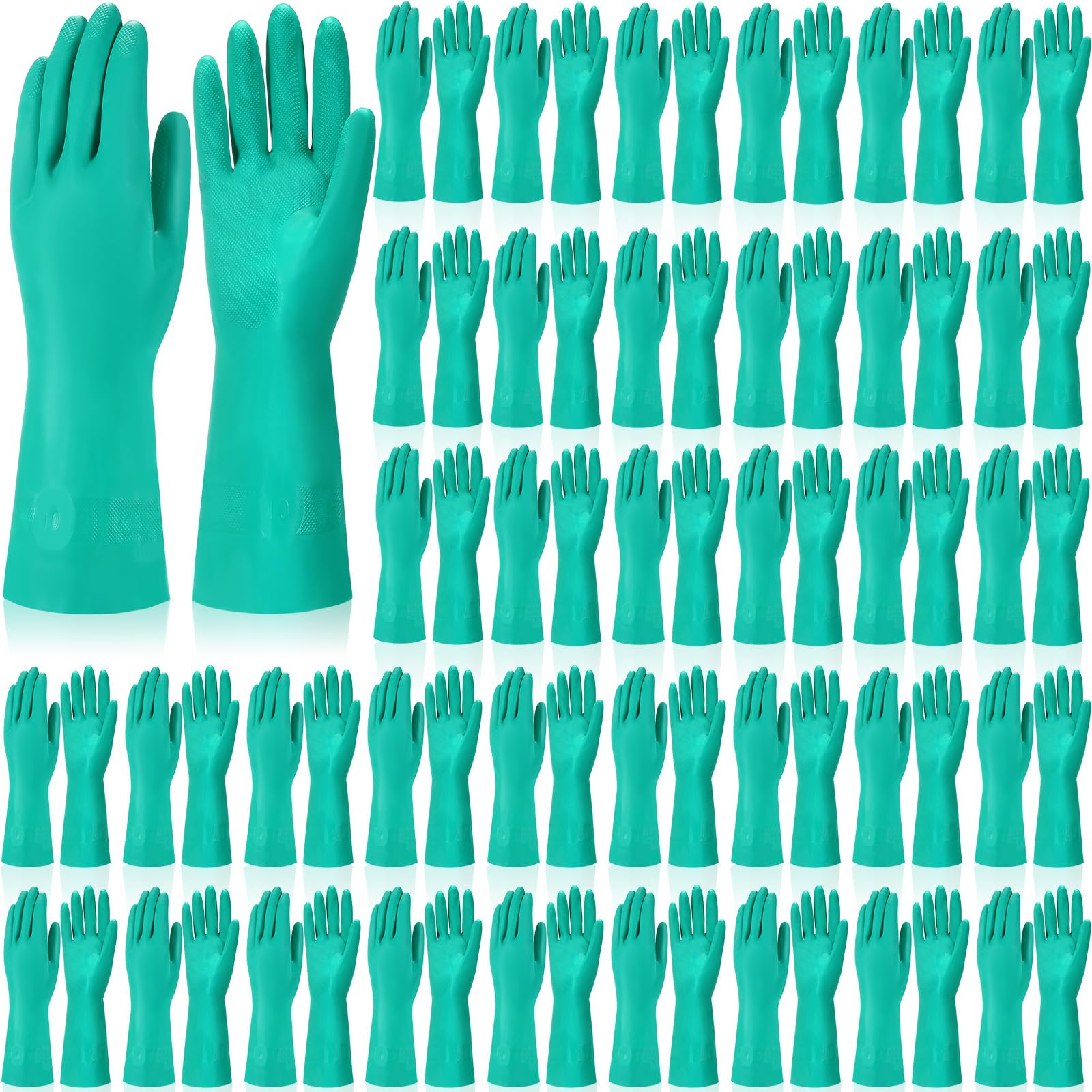 Potchen 50 Pairs Chemical Resistant Gloves 15 Mil Nitrile Gloves,Large