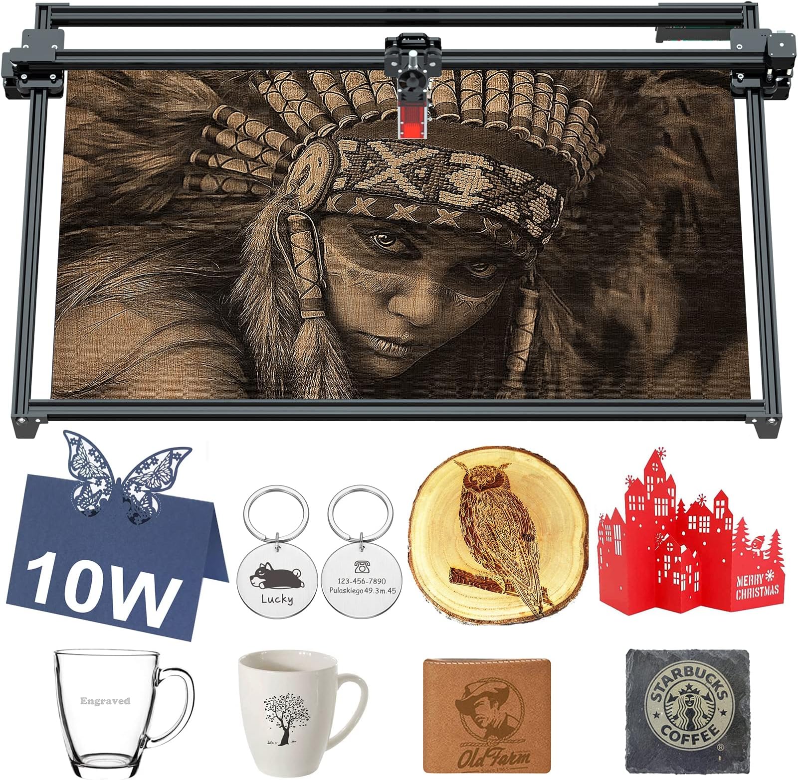 M81 10W Laser Cutter and Engraver Machine, 80W Laser Engraving Cutting Machine with Large Working Area, High Accuracy FAC Compressed Spot Lazer Engraver Cutter for Wood Metal Glass Leather DIY