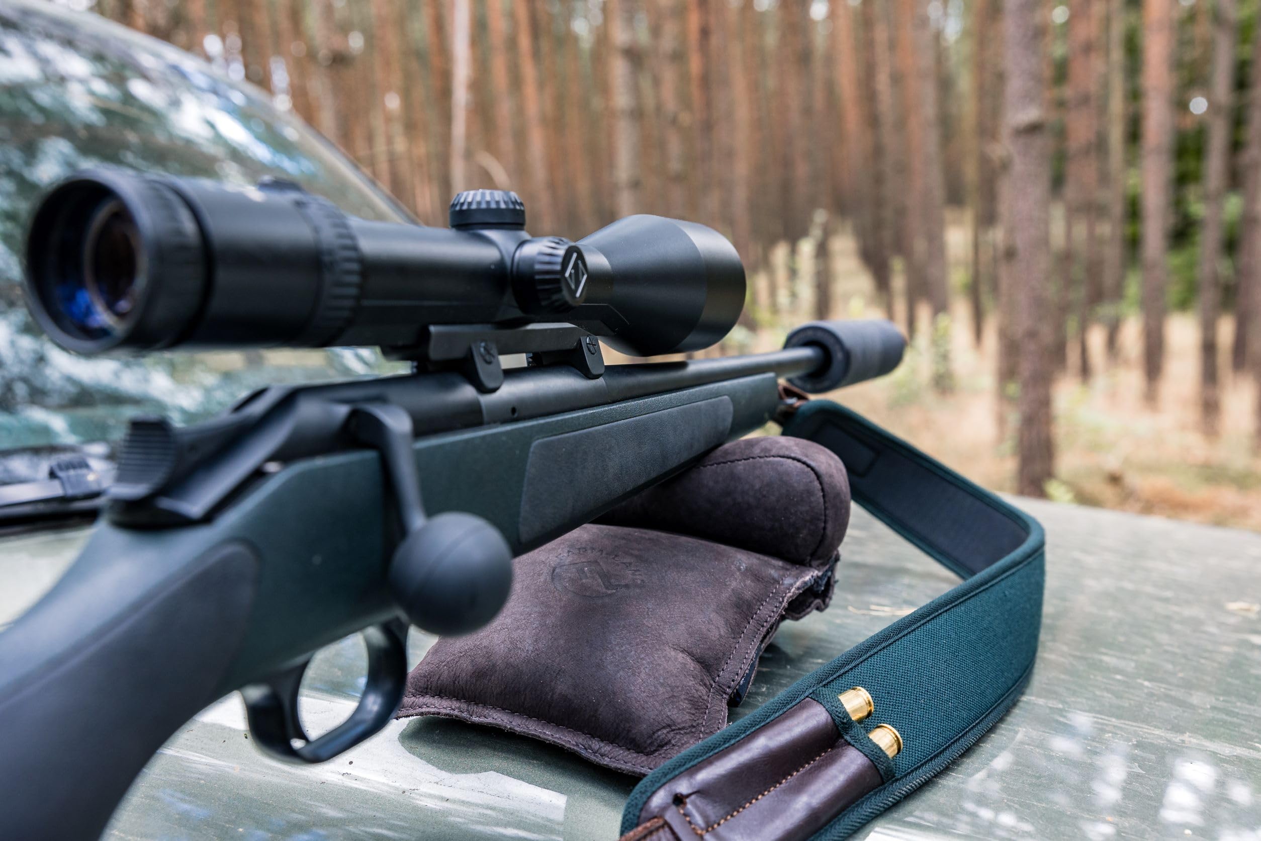 Farm-Land Gewehrauflage Luxus Leder Braun | für Jagd, für Schießstand