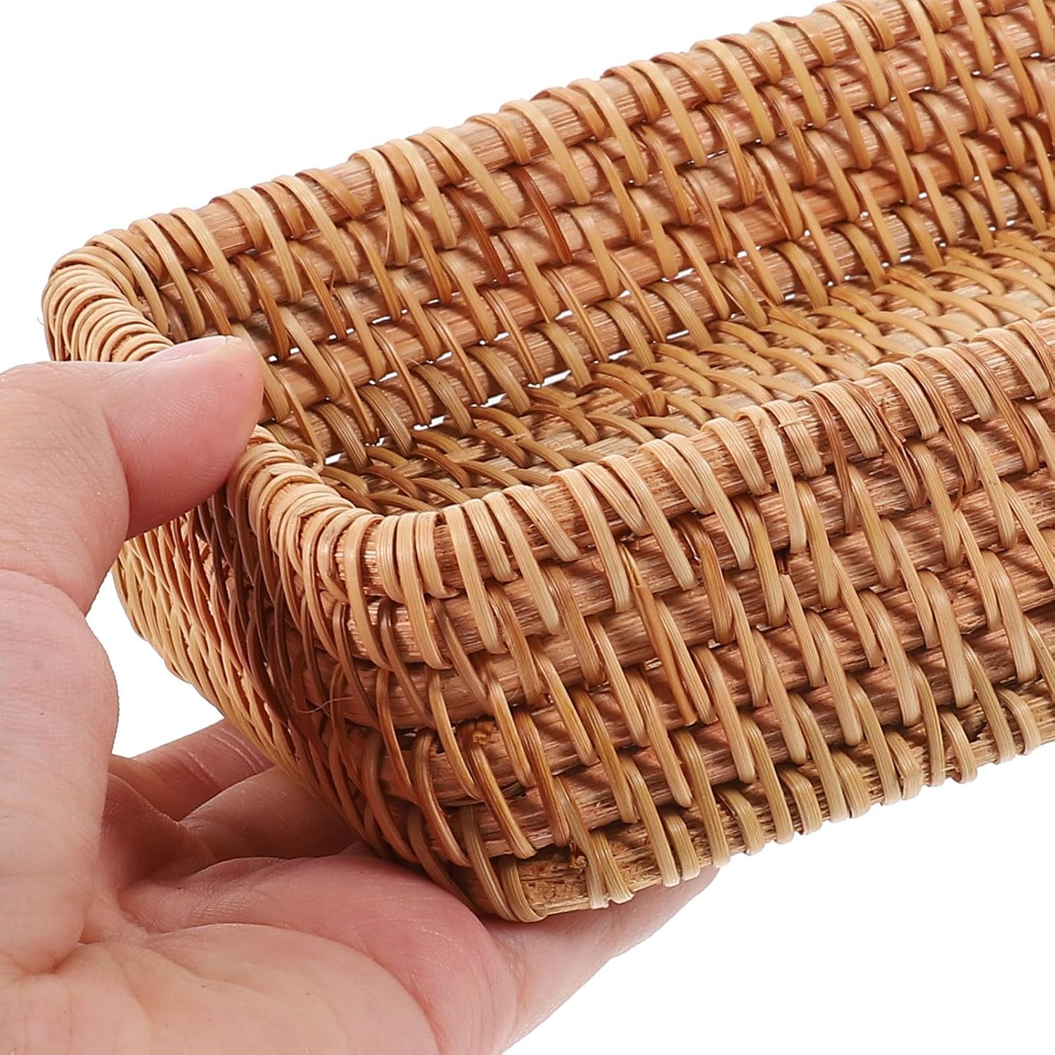 Small Rattan Bread Basket Rustic Woven Serving Basket
