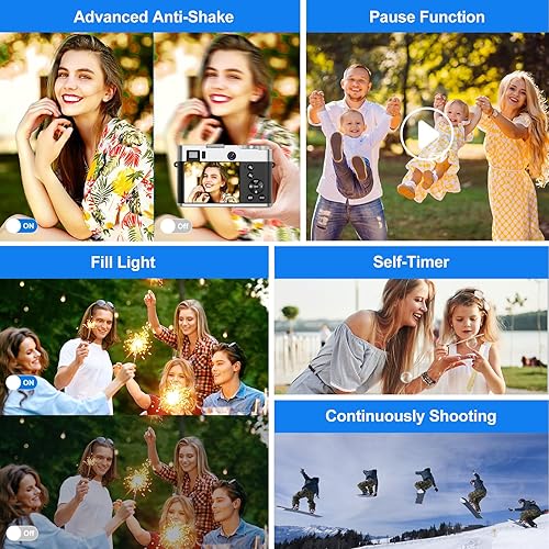 Miniatura 4 de Cámara digital 5K para fotografía de enfoque automático 48MP Vlogging Cámara para YouTube 16X Zoom digital Point y disparar cámaras con tarjeta SD,