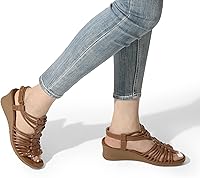 Vista 5 de DREAM PAIRS Sandalias de vestir cómodas para mujer, con puntera abierta, con correa en el tobillo