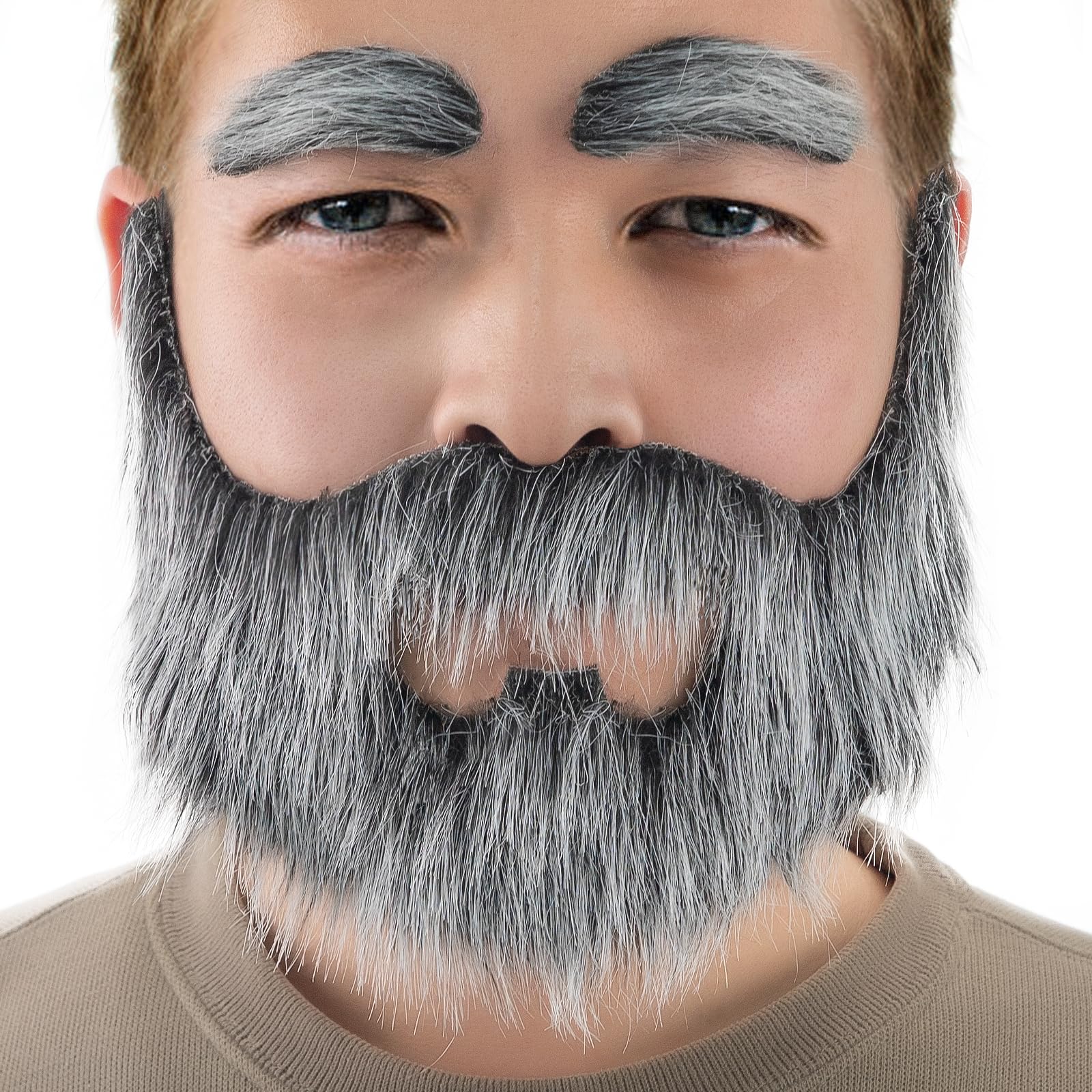 KICNIC Fake Mustaches and Self Adhesive Eyebrows Nobleman Beards Novelty Costume Facial Hair for Party Supplies