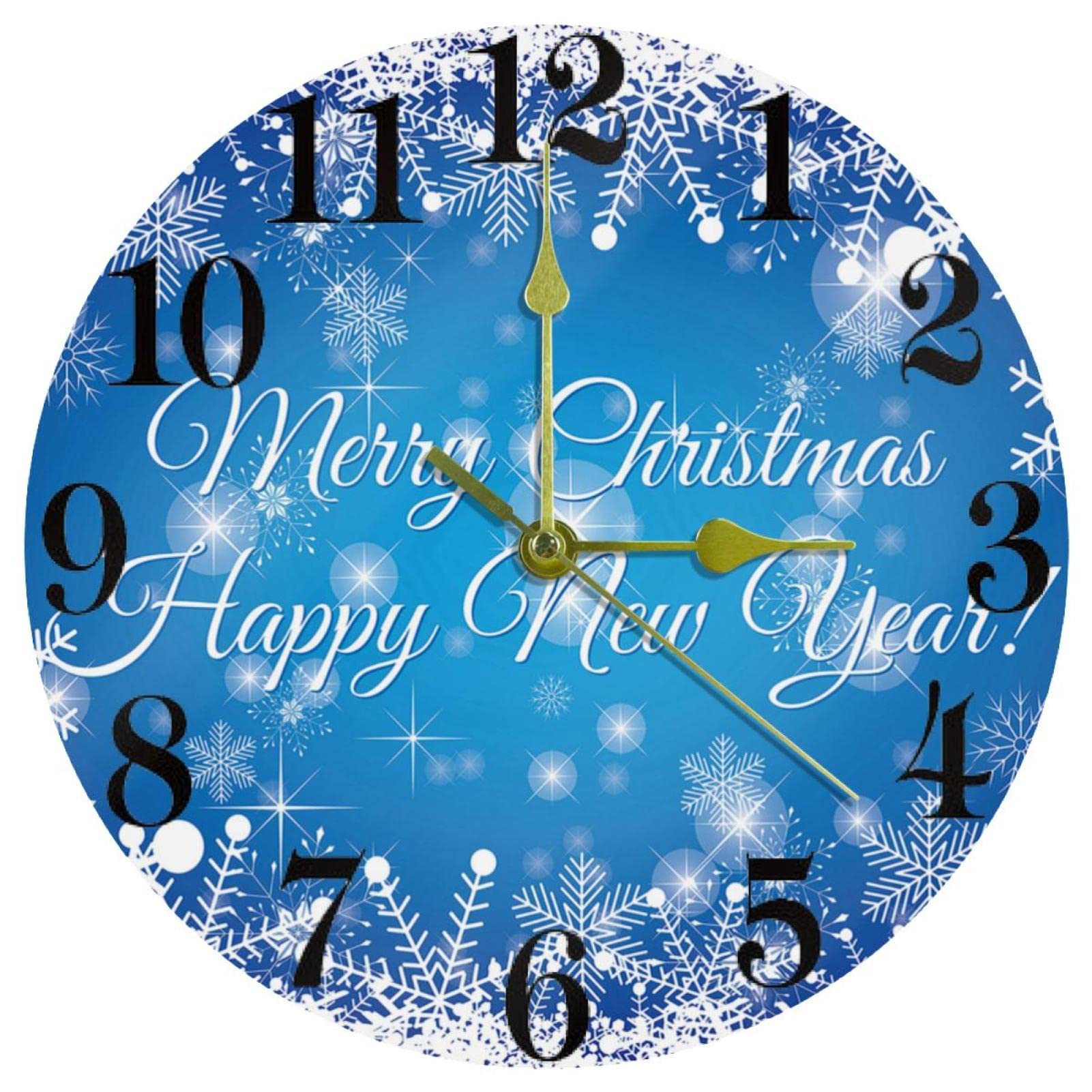 Horloge murale de Noël en flocons de neige, le cadeau idéal de 25,4 cm pour l'école et la maison