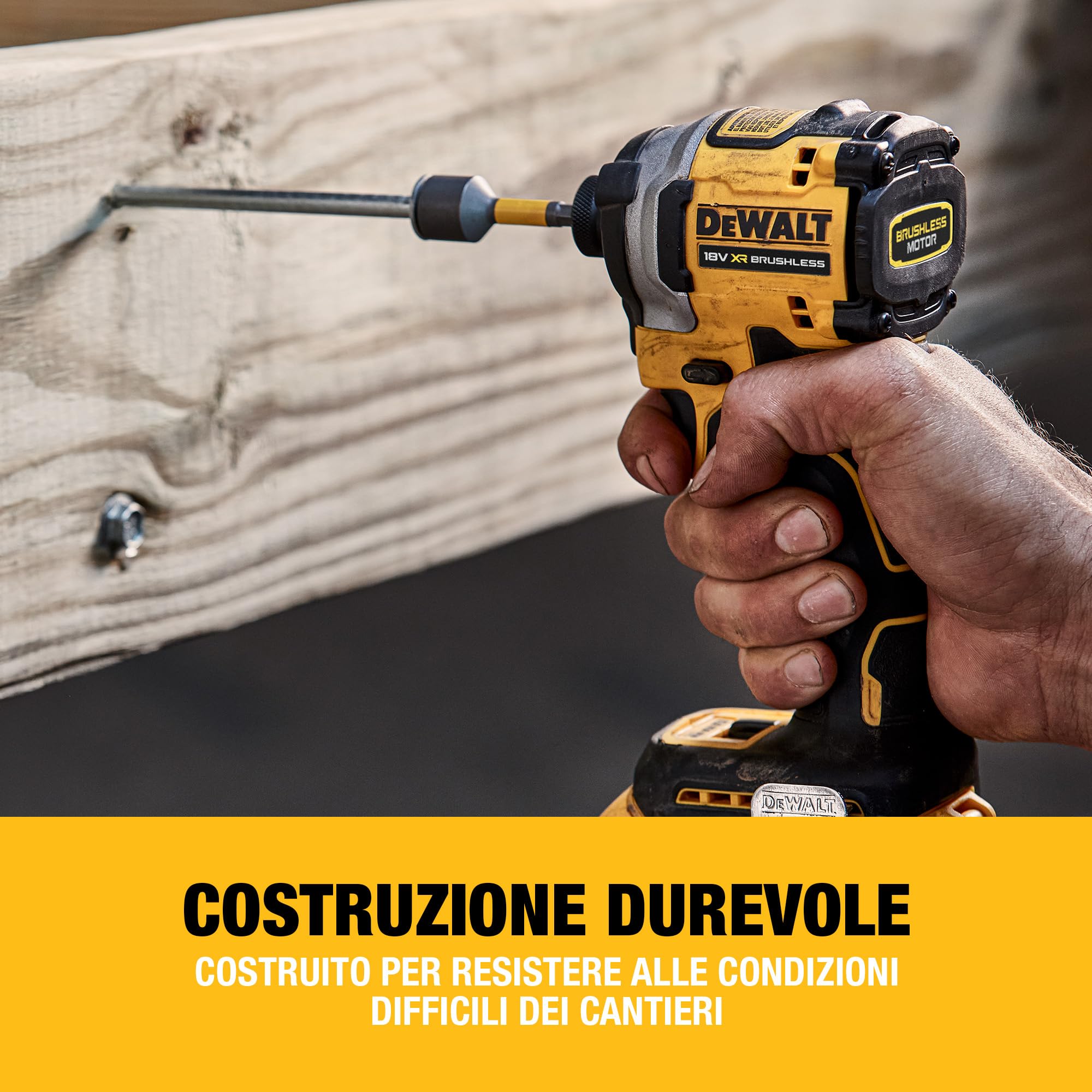 DEWALT Avvitatore a Impulsi Compatto Senza Spazzole 18V XR, Unità Singola, DCF850N-XJ