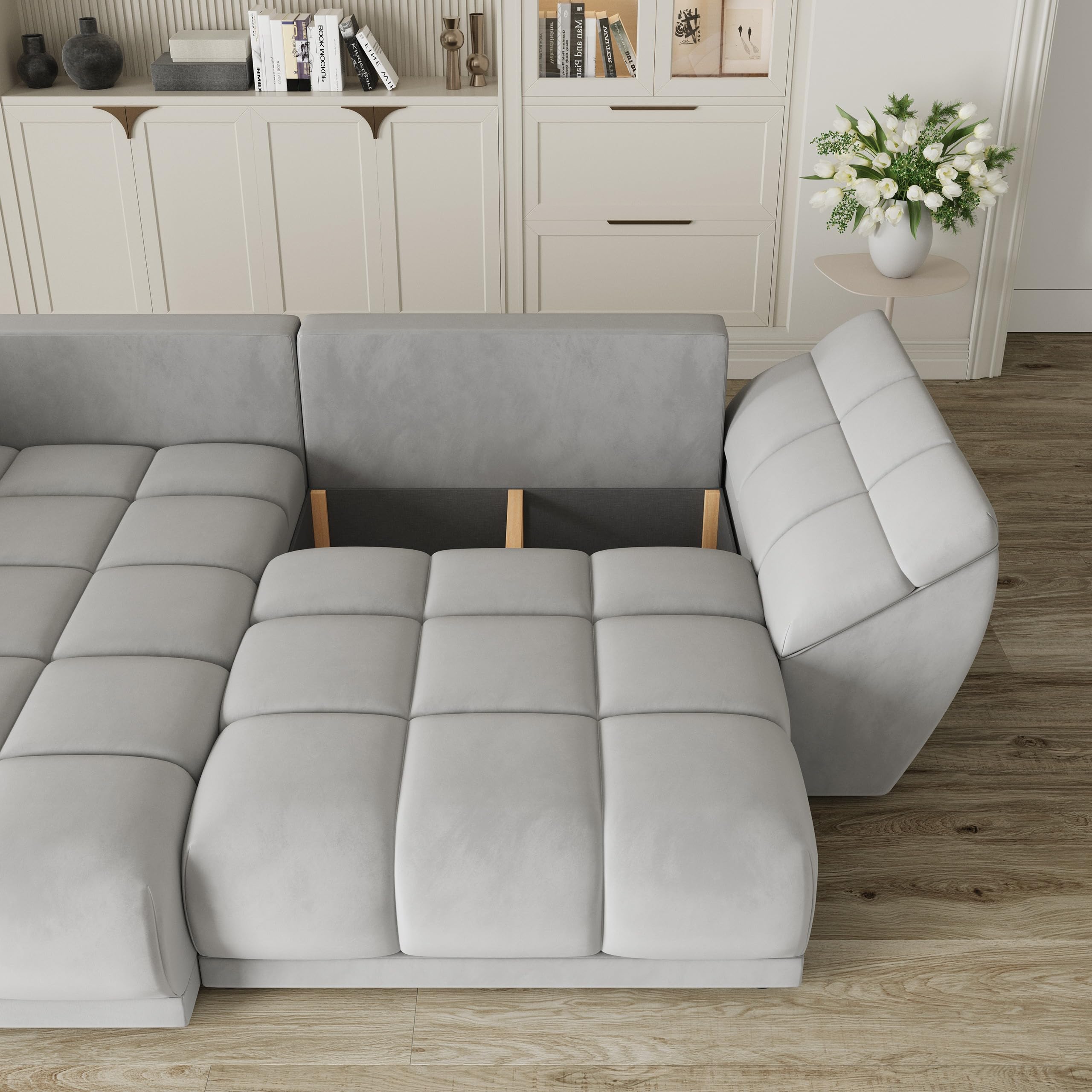 Masseno Ecksofa ORENTI MV L-S mit Schlaffunktion L-Form, Sofa mit Bettkasten, Wohnzimmersofa, Couch, Soffa, Bettsofa, Couchgarnitur- Schwarz, MATT Velvet 99