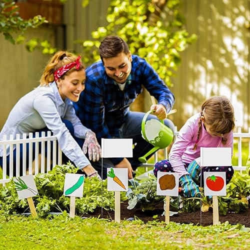 Miniatura 6 de 50 banderas de marcado de 2 x 3 pulgadas con poste de acero, banderas de estacas de vinilo, banderas de césped para patio, industriales