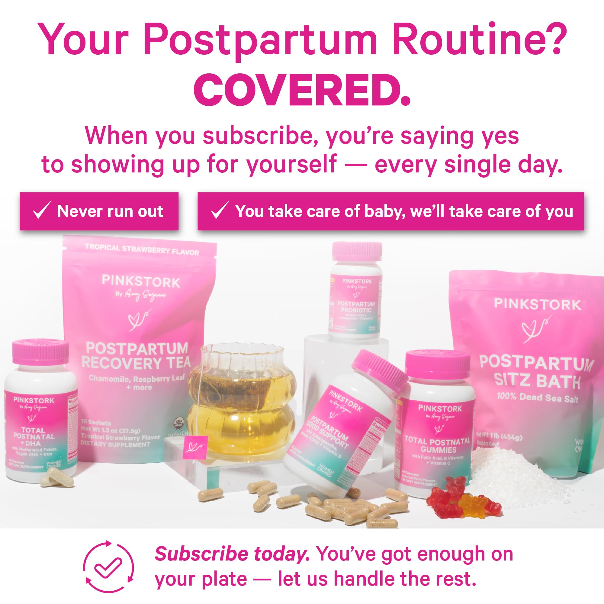 Pink Stork Postpartum Sitz Bath Soak, Unscented Dead Sea Magnesium