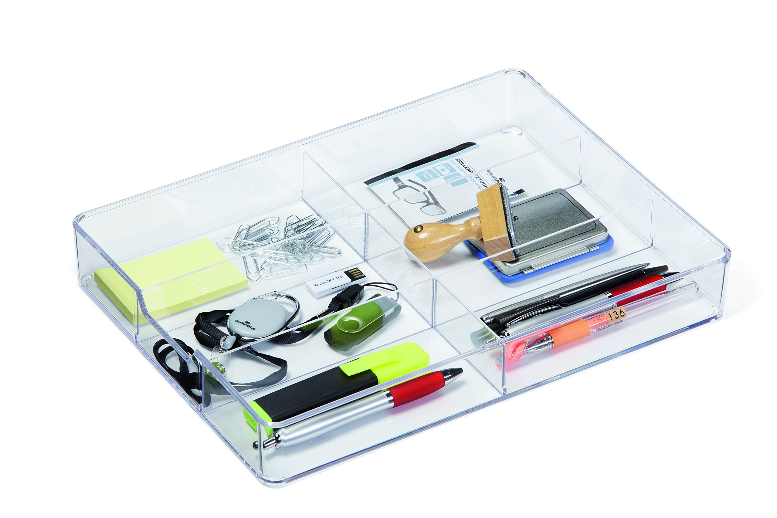 Durable 338419 Tacka z przegródkami Coffee Point Caddy, opak. 1 sztuka, przezroczysta.