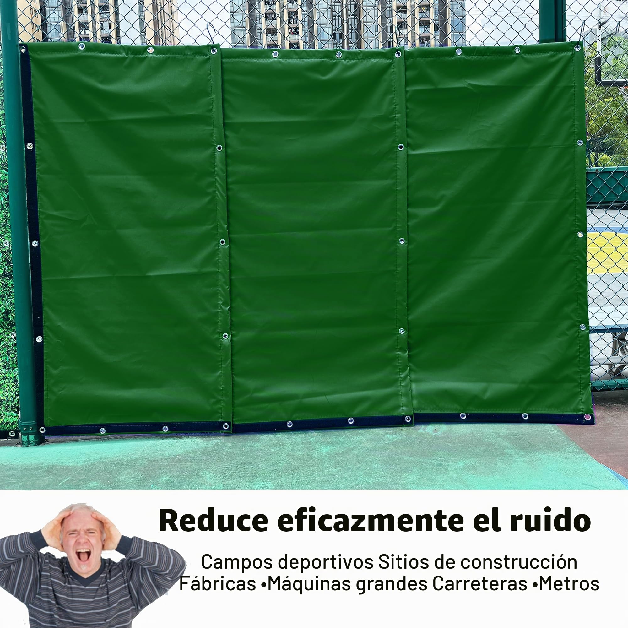 Barrera de sonido al aire libre, manta insonorizada, pantalla con aislamiento acústico, protección contra el ruido, pared para reducción de ruido en sitios de construcción, campos deportivos