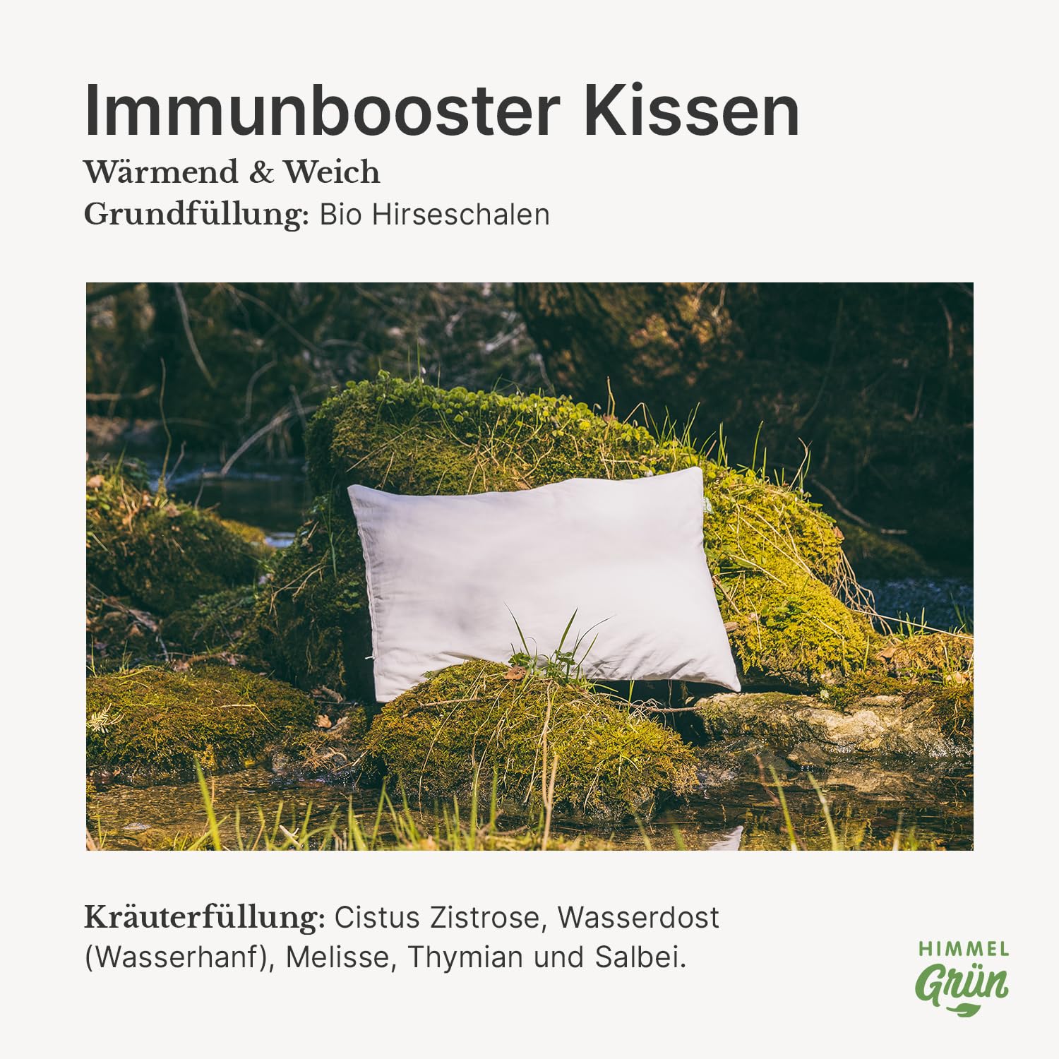 HIMMELGRÜN® Kräuterkissen - Bio Hirseschalen Kissen - Dufte Kräuterkissen - Handgemacht im Bregenzerwald