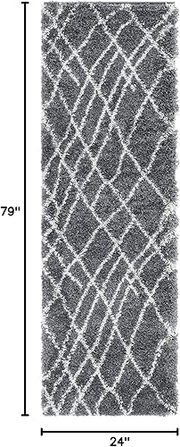 Miniatura 2 de Rugs.com Soft Touch Shag Collection - Alfombra de pasillo de 6 pies, color gris guijarro, perfecta para pasillos y entradas