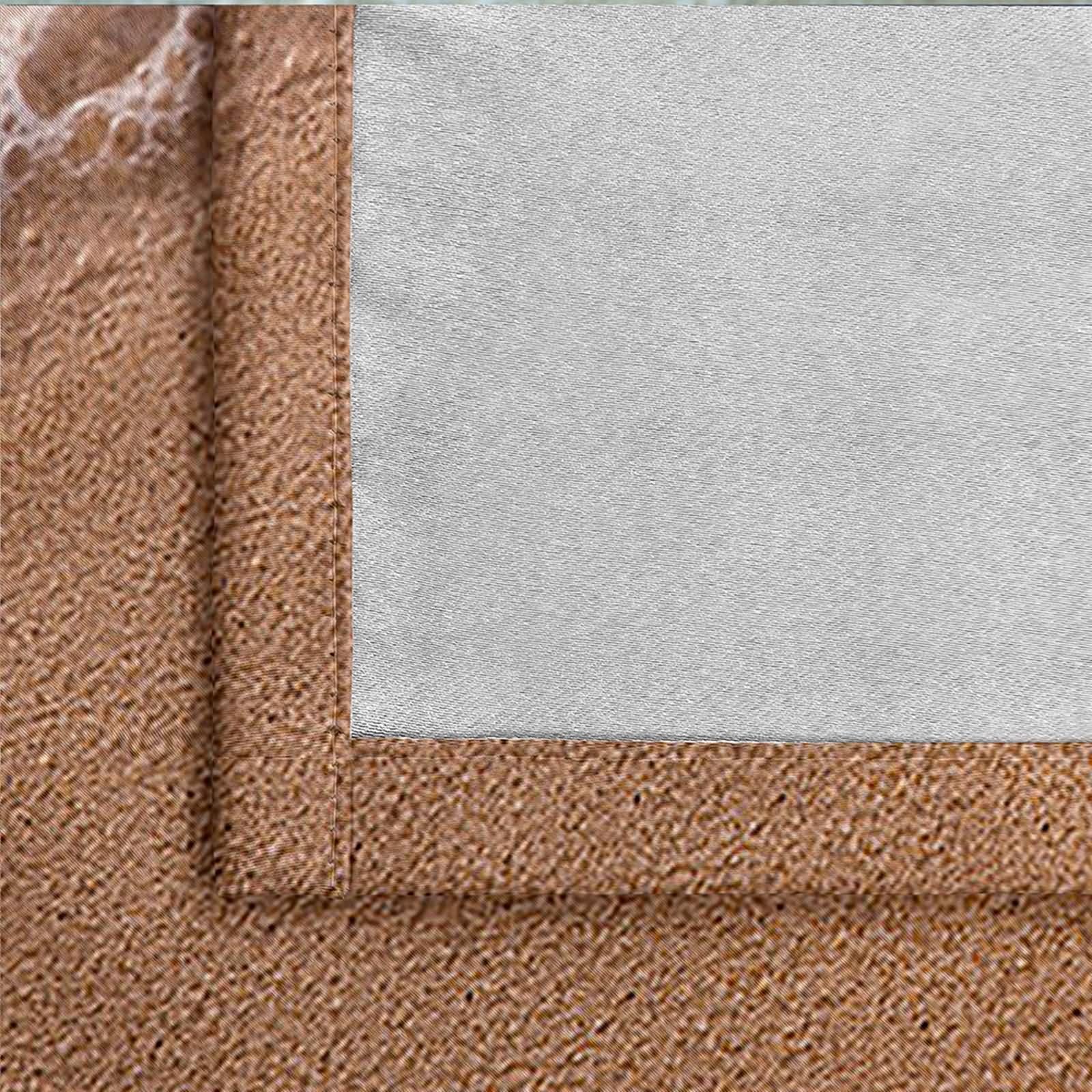 Blickdichter Vorhang Thermo 2 Stück,2 x 96W x 138H cm,Ösen Vorhänge Küche Strand Blumen Landschaft Khaki Vorhang