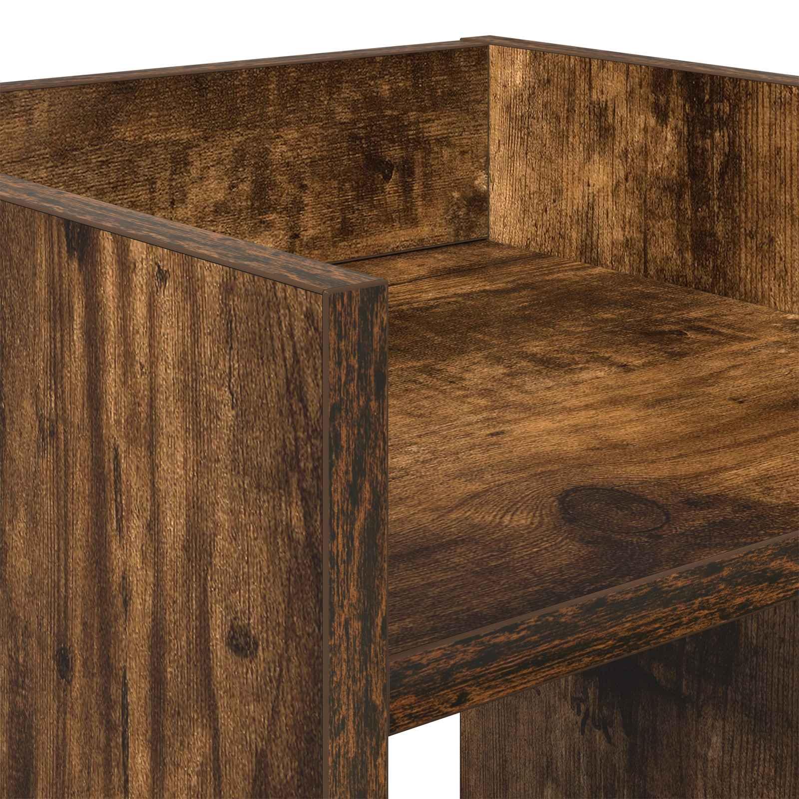 Vertikaler Pflanzenständer, 80 cm, mit Regal, Innenständer aus technischem Holz, rauchige Eiche, platzsparendes Design für Wohnzimmer