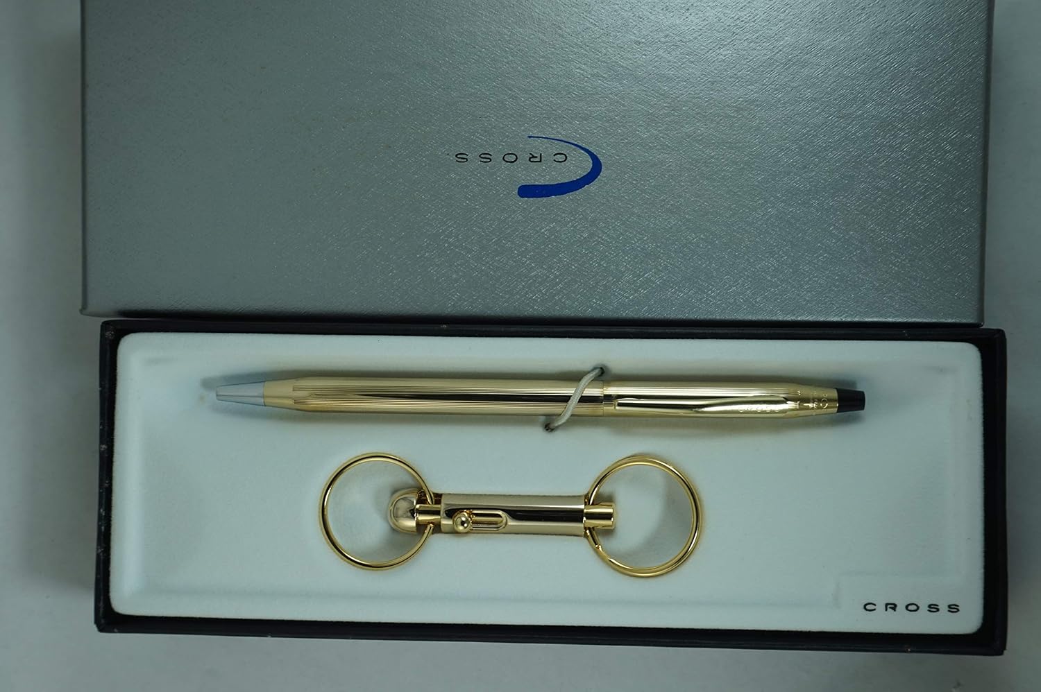 Cross Classic Century, 10 Karat Gold Filled/Rolled Gold, Ballpoint Pen and Matching Key Ring Gift Set (4572)