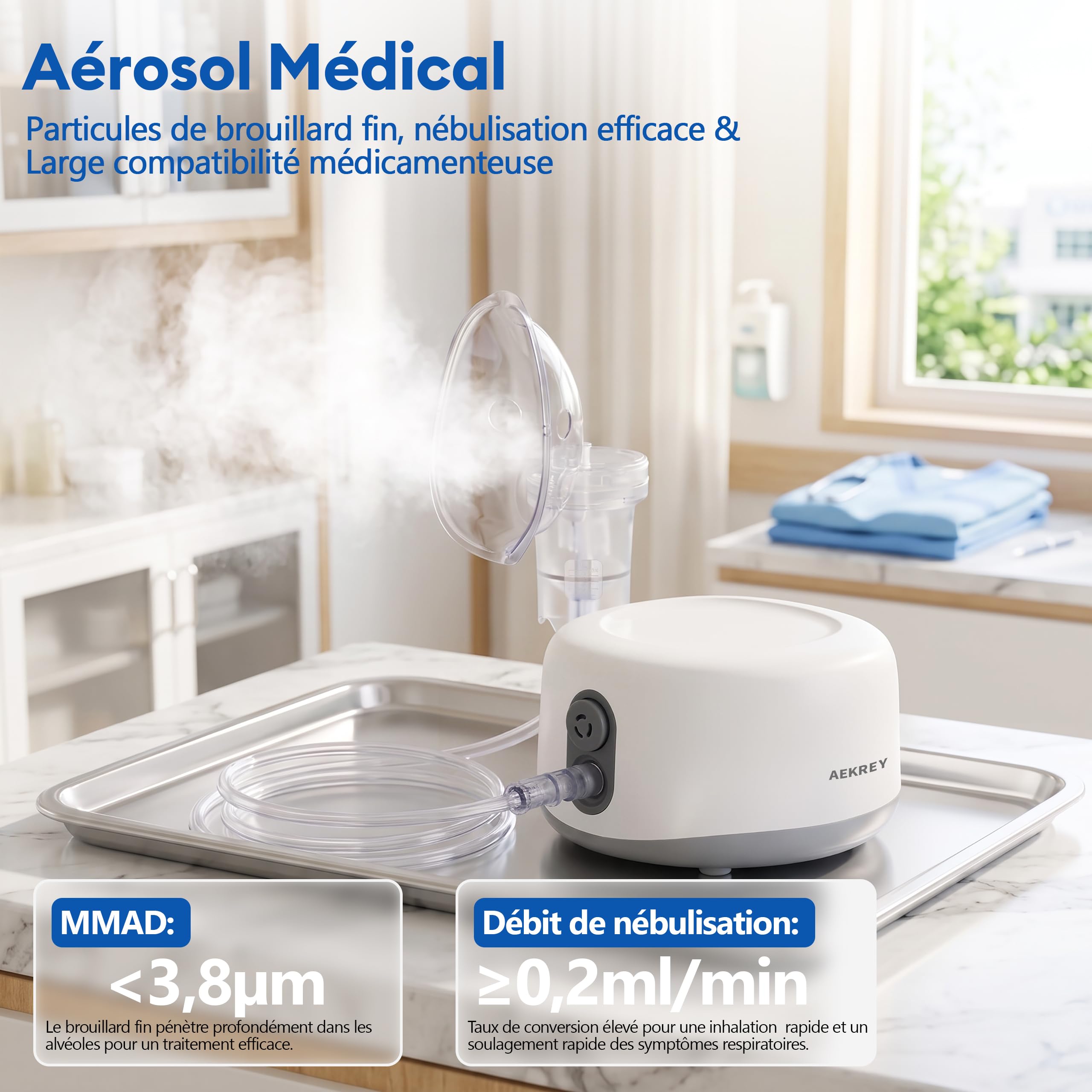 Nébuliseur Inhalateur pour Rhume, Asthme, Sinusite, BPCO, Bronchite