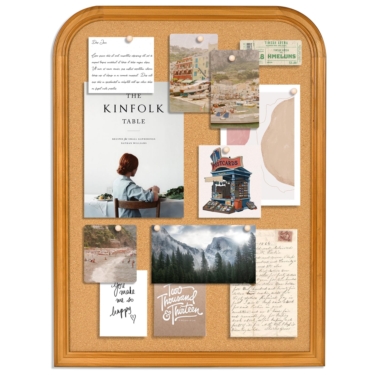 Aitakatta Cork Board for Walls, 32X24 inches Bulletin Board with Frame, Decorative Hanging Pin Board Vision Board Message Board for Office School Home Decor(2R&2S,6080,1p)