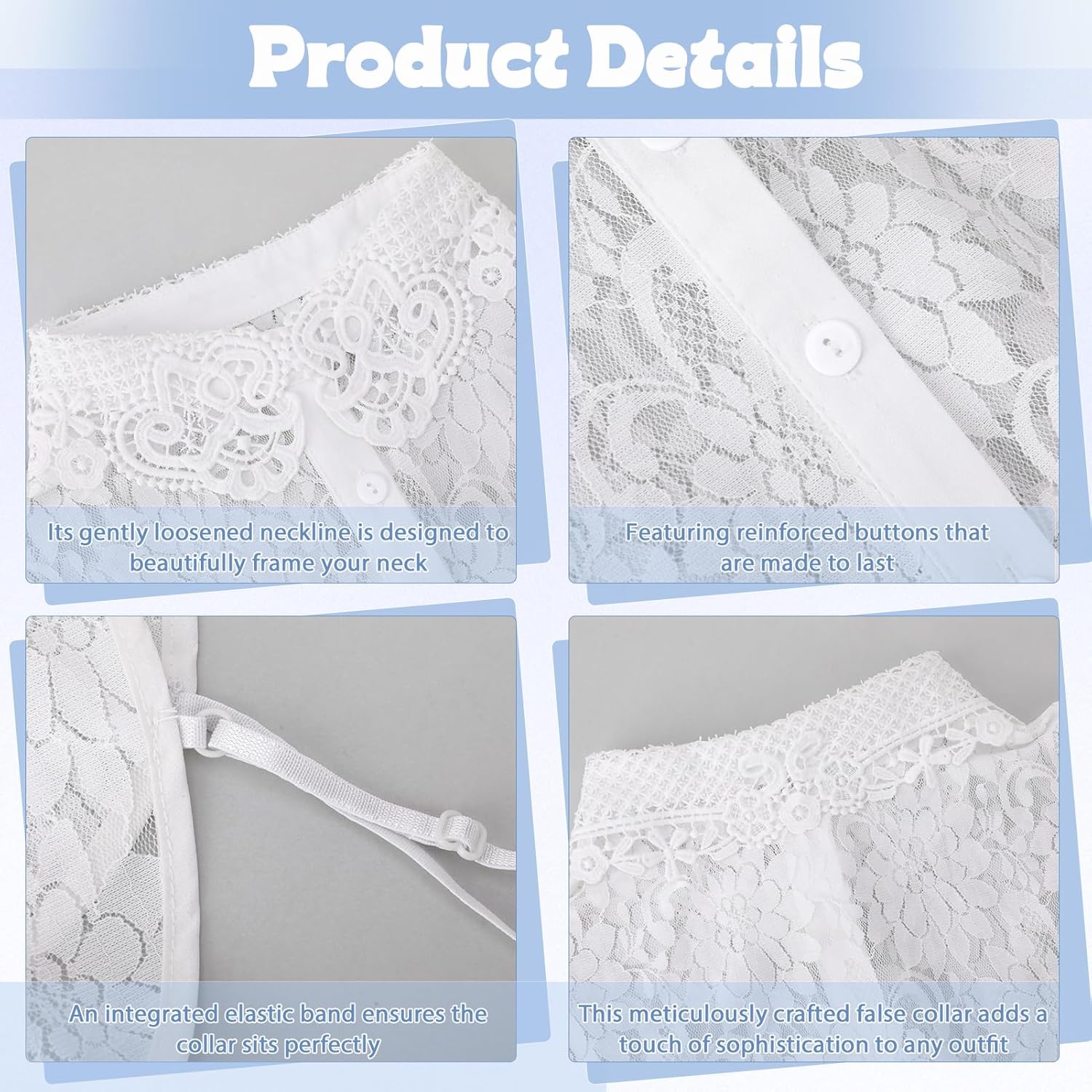 JATEBI Fake Collar Detachable Collar Shirt Dickey Collars Half False Blouse Dickey for Women Outfits - Image 4