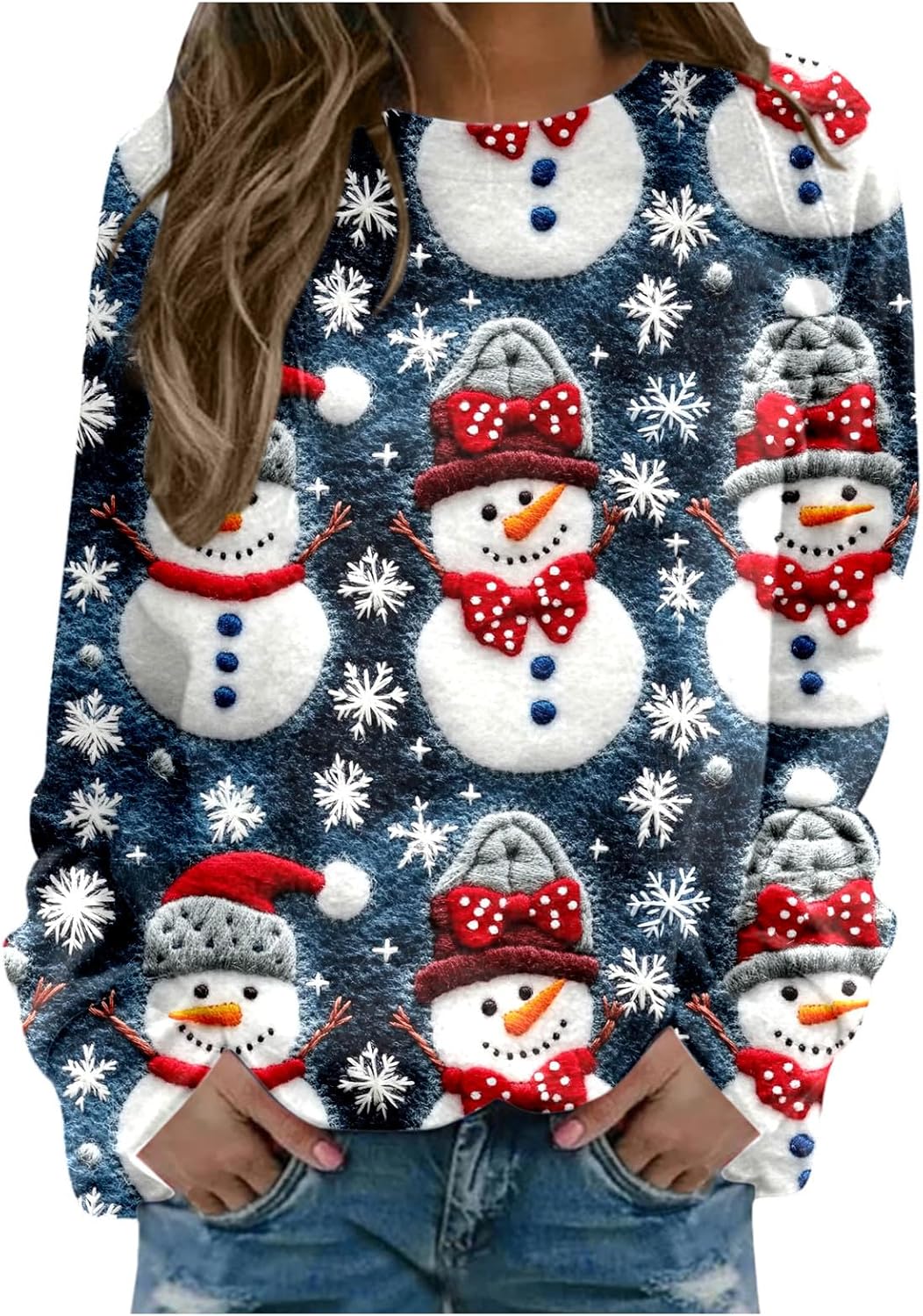 Weihnachtspullover Damen Mit 3D Druck – Lustiger Christmas Sweater Für Festliche Stunden
