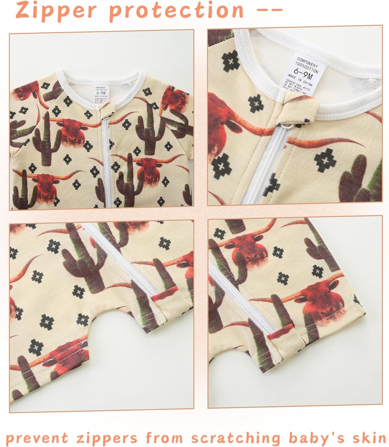 Unisex Summer Trendy 2-Pack Rompers Short Sleeve Zipped Bodysuit Infant Cotton Outfits - Image 4