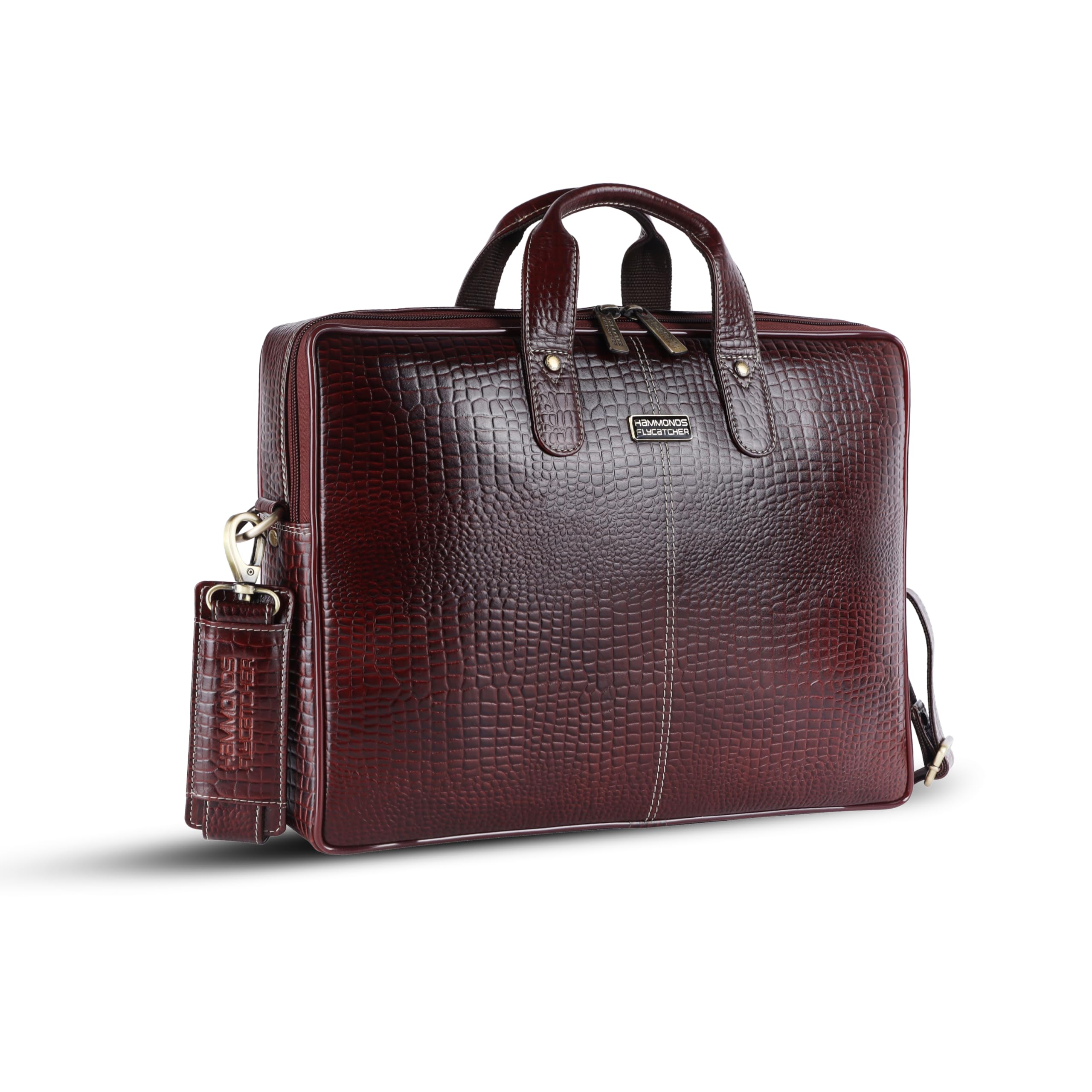 Original Bombay Brown Leather 15.6 inch Messenger Bag|Padded Laptop Compartment|Office Bag (L=40,B=8,H=30 cm) LB106