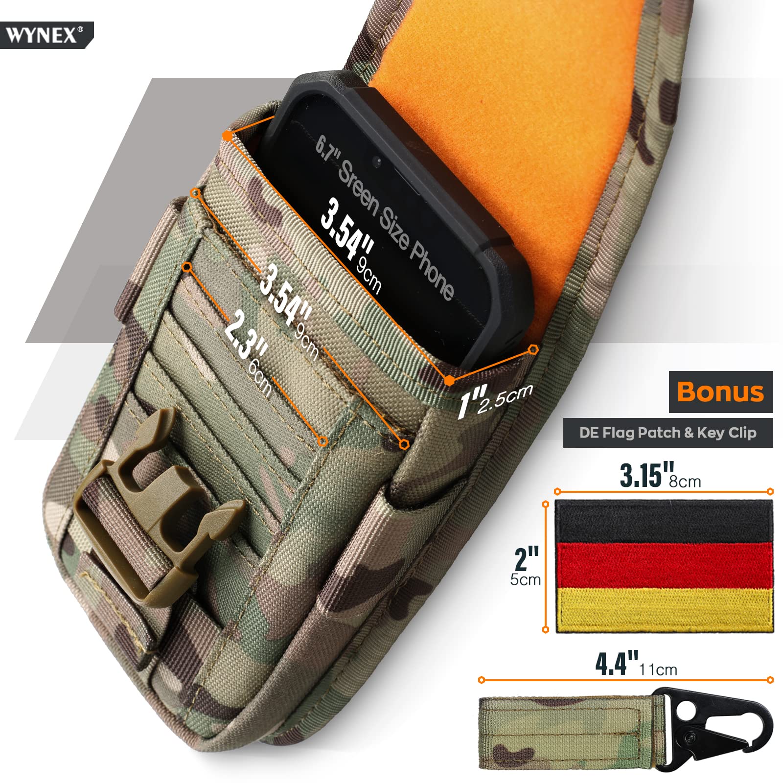 WYNEX Tactical MOLLE Phone Pouch With Compass Buckle Norway