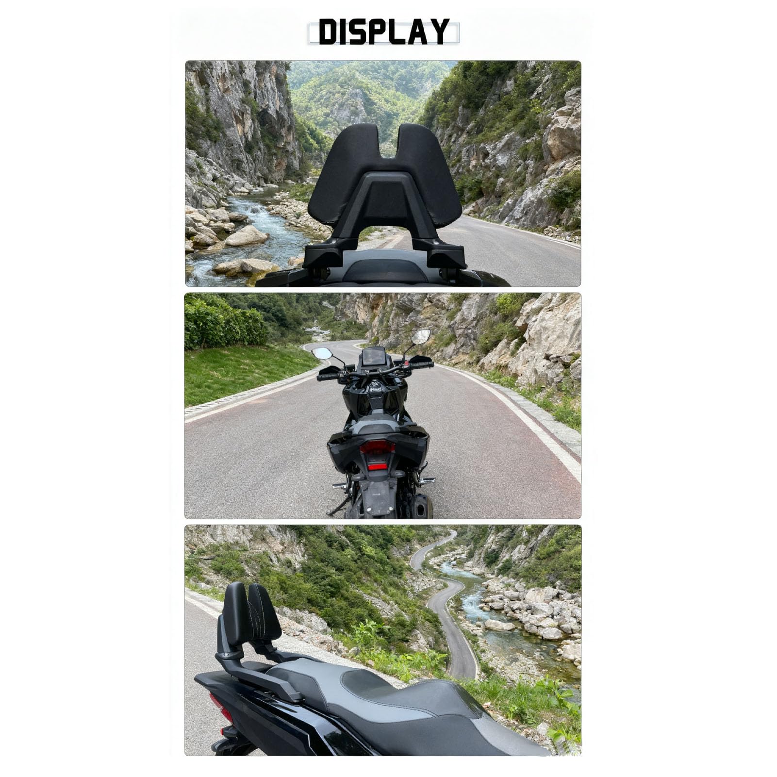 Yosoo Respaldo del Asiento del Pasajero de la Motocicleta, Cojín de Seguridad de Alta Comodidad Reemplazo de Instalación Fácil y Rápida para NSS350 2023 2025 ADV350 2022 2025