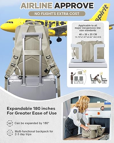 Vista 46 de VECAVE Mochila de viaje para laptop, mochila aprobada para vuelos,Mochila deportiva para universidad casual, A-Negro, Mochila para laptop