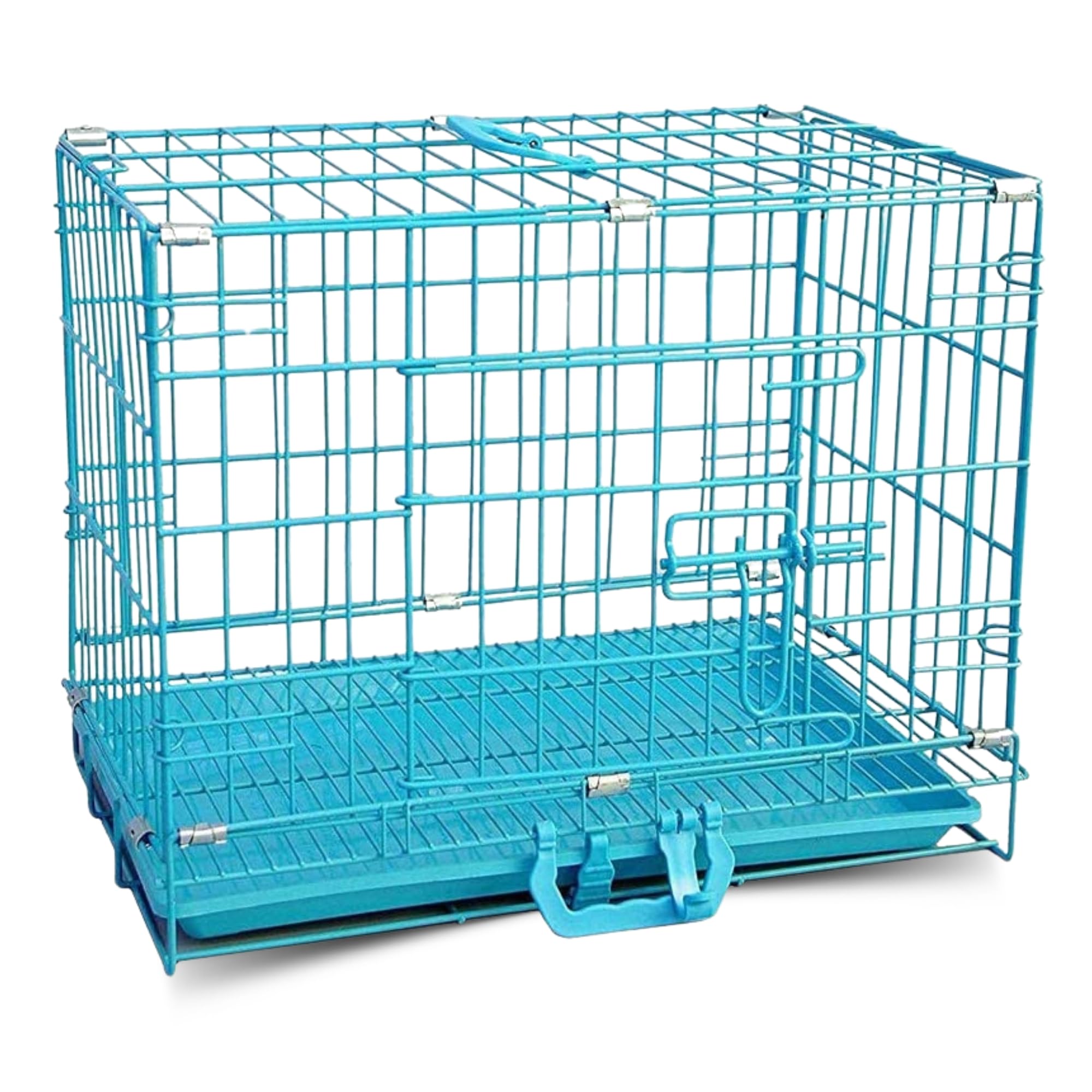 Buraq Pets 2" FT Foldable Dog Cage with Removable Tray, Pet House Strong Metal, Dog Crate for Dogs & Puppies (24" L x 17" W x 20" H Inches)
