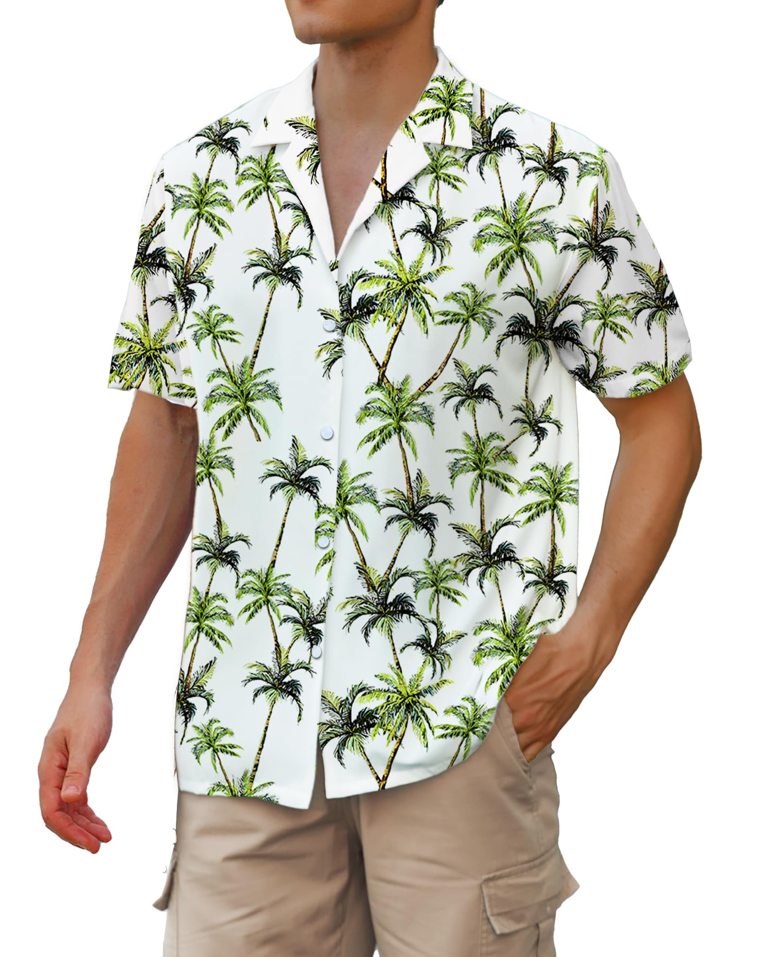 Cromoncent Hawaiian Shirt for Boy&amp;Men Short Sleeve Cuban Collar Tropical Holiday Summer Beach Shirts