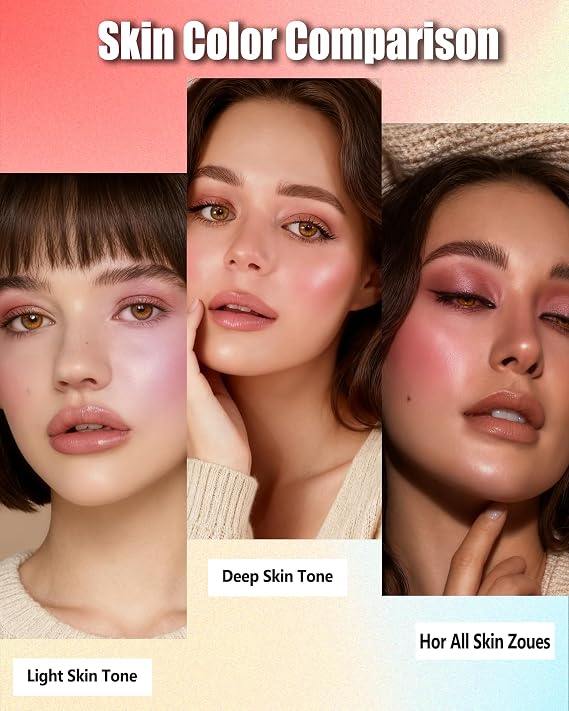 Baked Blush, Blush Powder Palette Blusher for Cheeks, Christmas Face Makeup | Pink Baked Blusher,Lightweight Shimmer Blush for Cheeks Contour,Thanksgiving Long Lasting Facial Makeup for Older Women