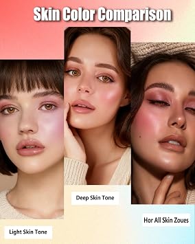 Baked Blush, Blush Powder Palette Blusher for Cheeks, Christmas Face Makeup | Pink Baked Blusher,Lightweight Shimmer Blush for Cheeks Contour,Thanksgiving Long Lasting Facial Makeup for Older Women