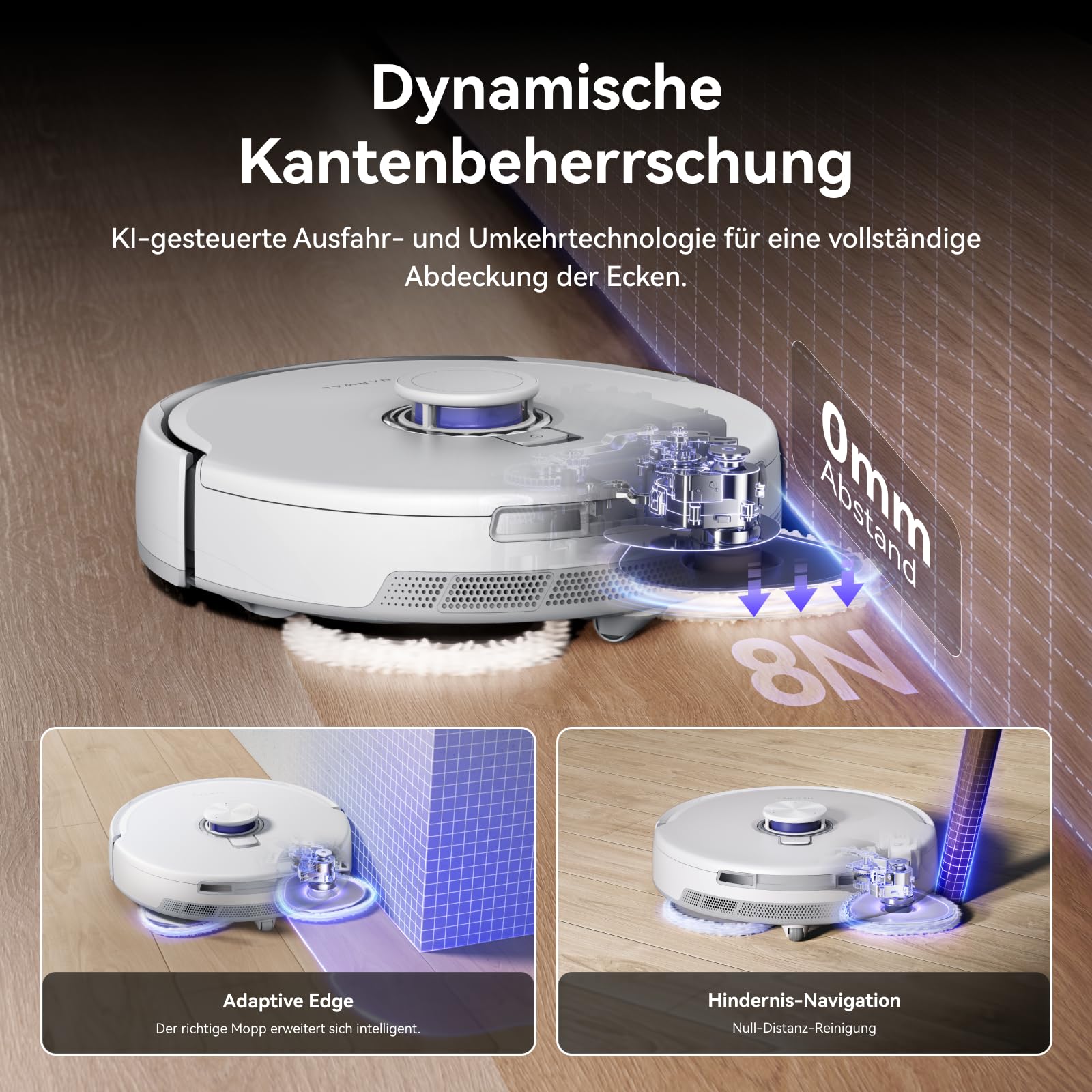 NARWAL Freo Z10 Ultra Saugroboter mit Wischfunktion, 18.000 Pa Saugleistung, Dynamische Moppausdehnung, Tangle-Free System, Intelligente Nass-Trocken-Reinigung, All-in-One-Basisstation