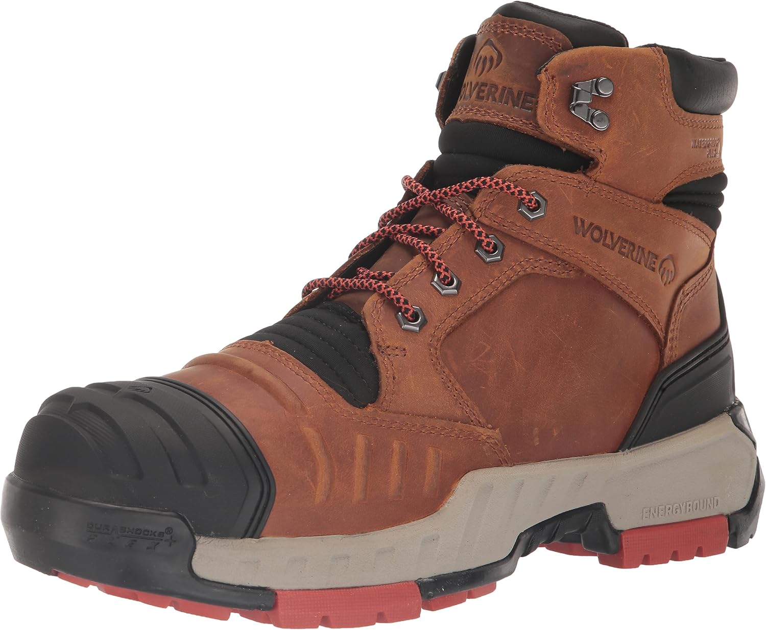Wolverine Men's DuraShocks Torque Waterproof CarbonMax 6" Construction Boot, Copper, 10.5