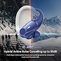 Vista 2 de GOLREX Auriculares con cancelación activa de ruido Auriculares Bluetooth con cancelación activa de ruido