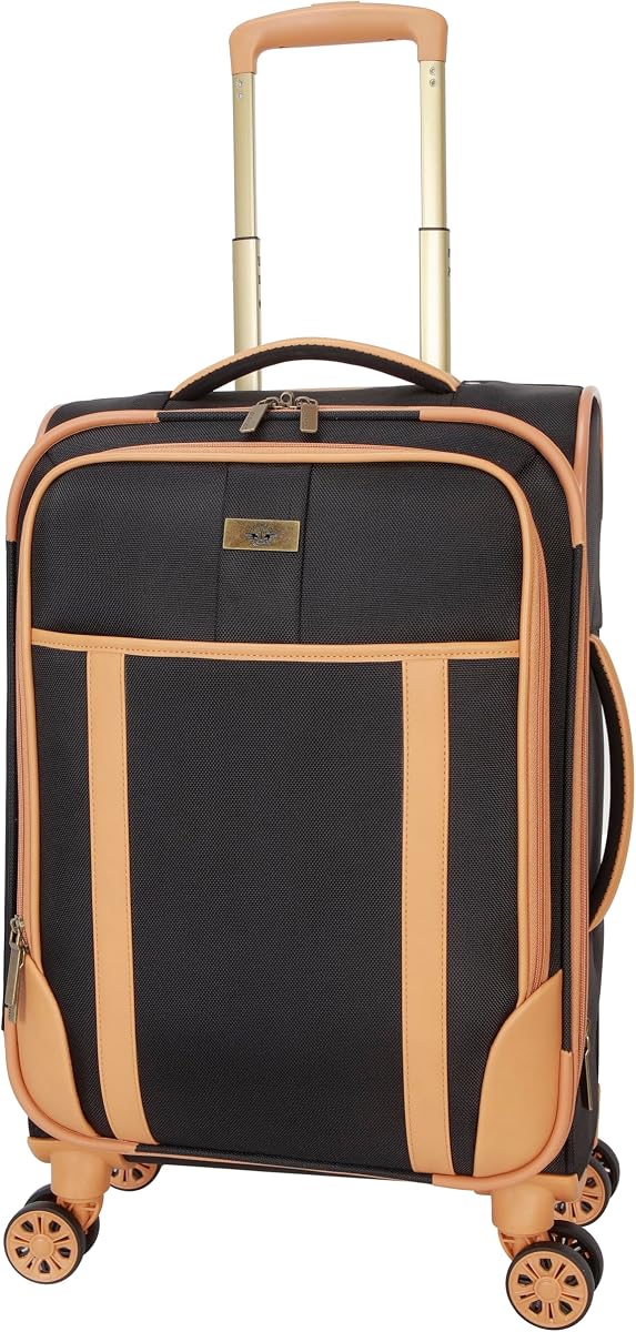 Seahorse Softside Expandable 8-Wheel Spinner Travel Carry On Luggage, 20-Inch, Black