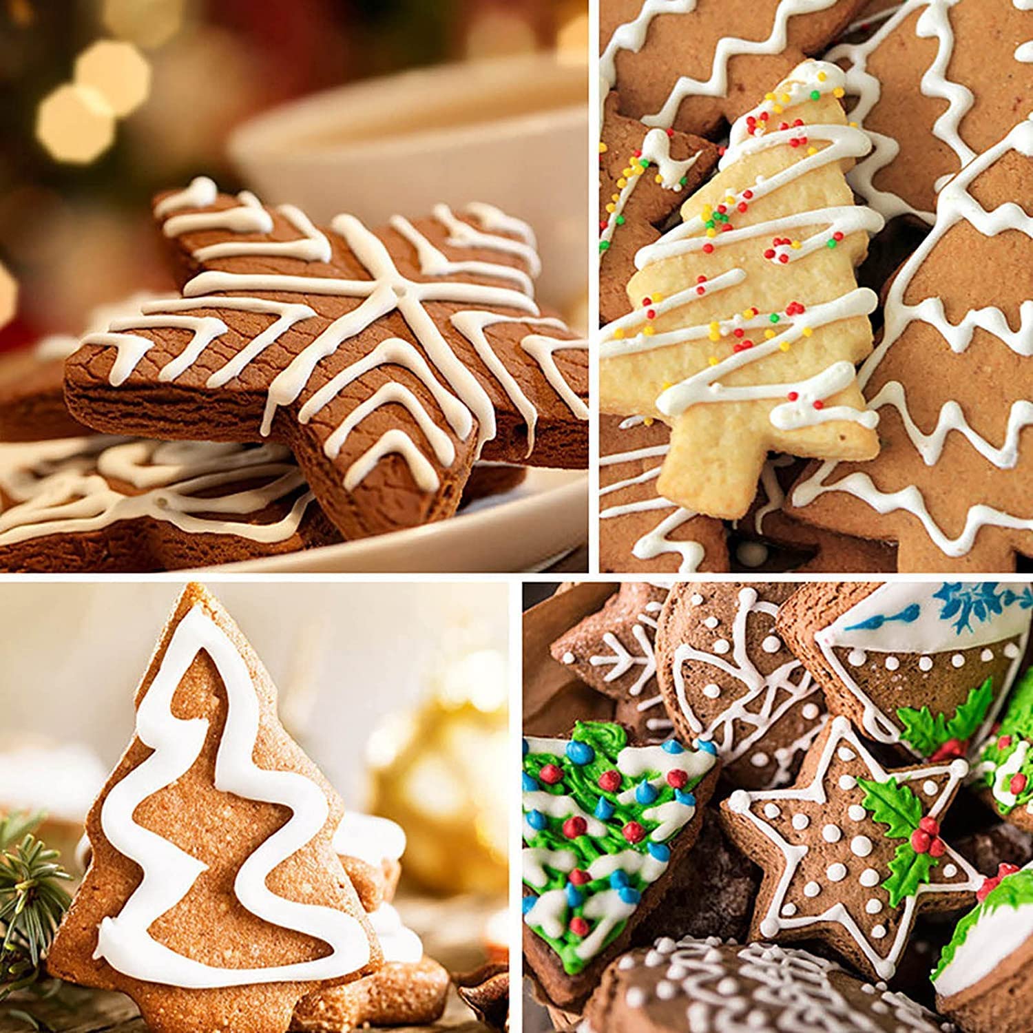 Stampo per biscotti in legno, Set di 4 stampi for biscotti di Natale, formine for biscotti di Natale adatte for il fai da te in cucina e riunioni di famiglia