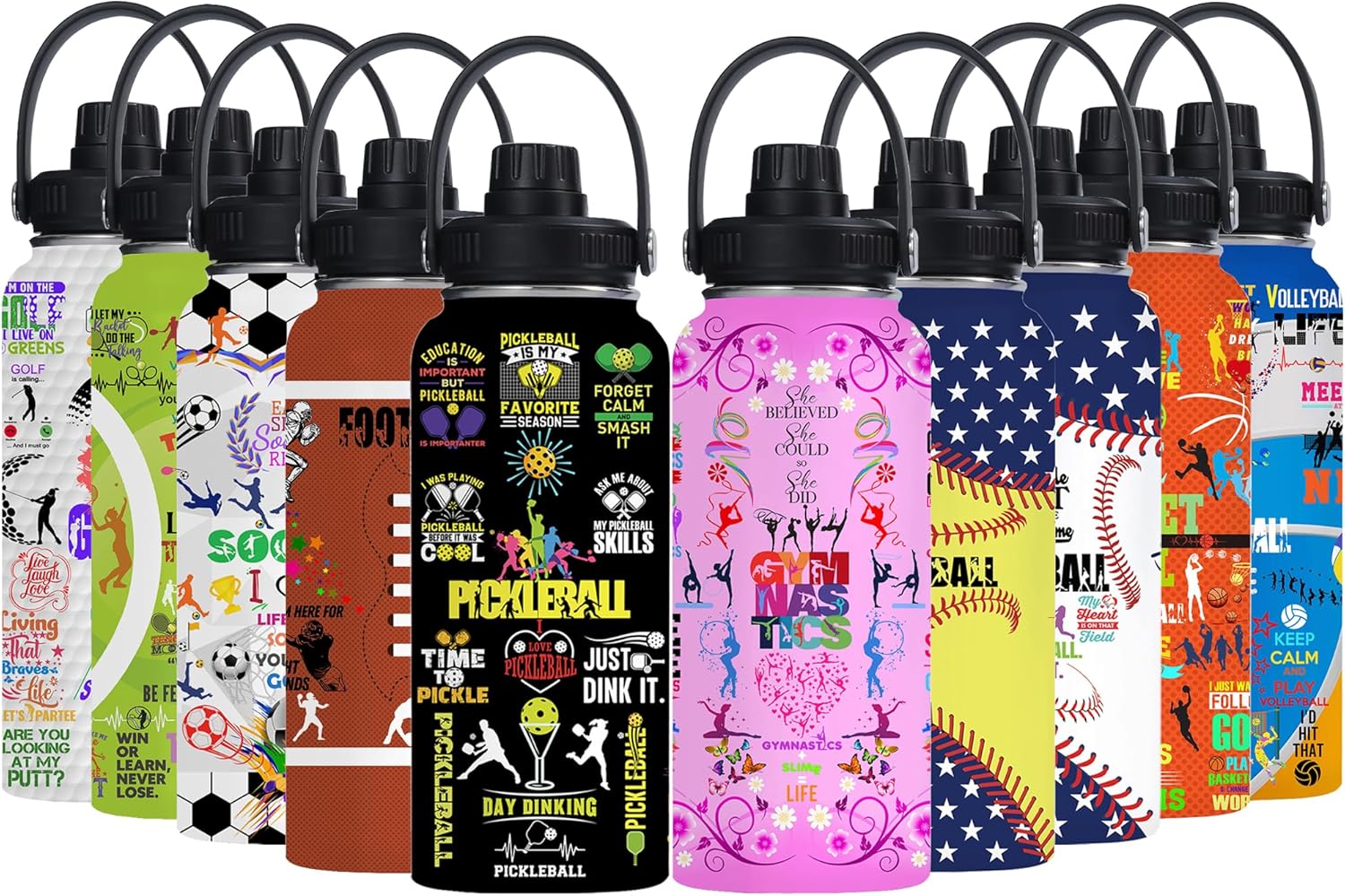 Gymnastics Water Bottle 32oz Gymnastics Stainless Steel Tumbler Gymnastics Insulated Bottles For Men Women Gymnastics Gifts For Gymnastics Lover Player Fan Coach