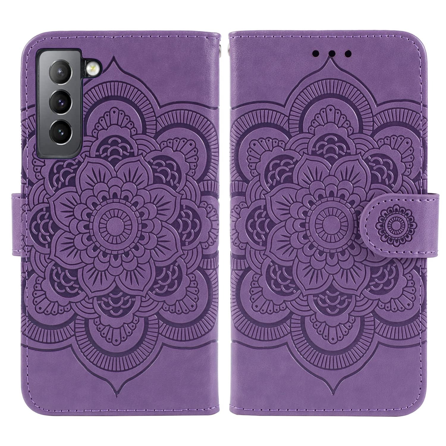 Amazon.com: Bohefo Wallet Case for Galaxy S21, Tempered Glass
