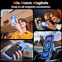 Vista 710 de TAURI Funda magnética 2 en 1 transparente para iPhone 14 Pro, compatible con Magsafe [no amarillenta] con protector de pantalla, protección de grado
