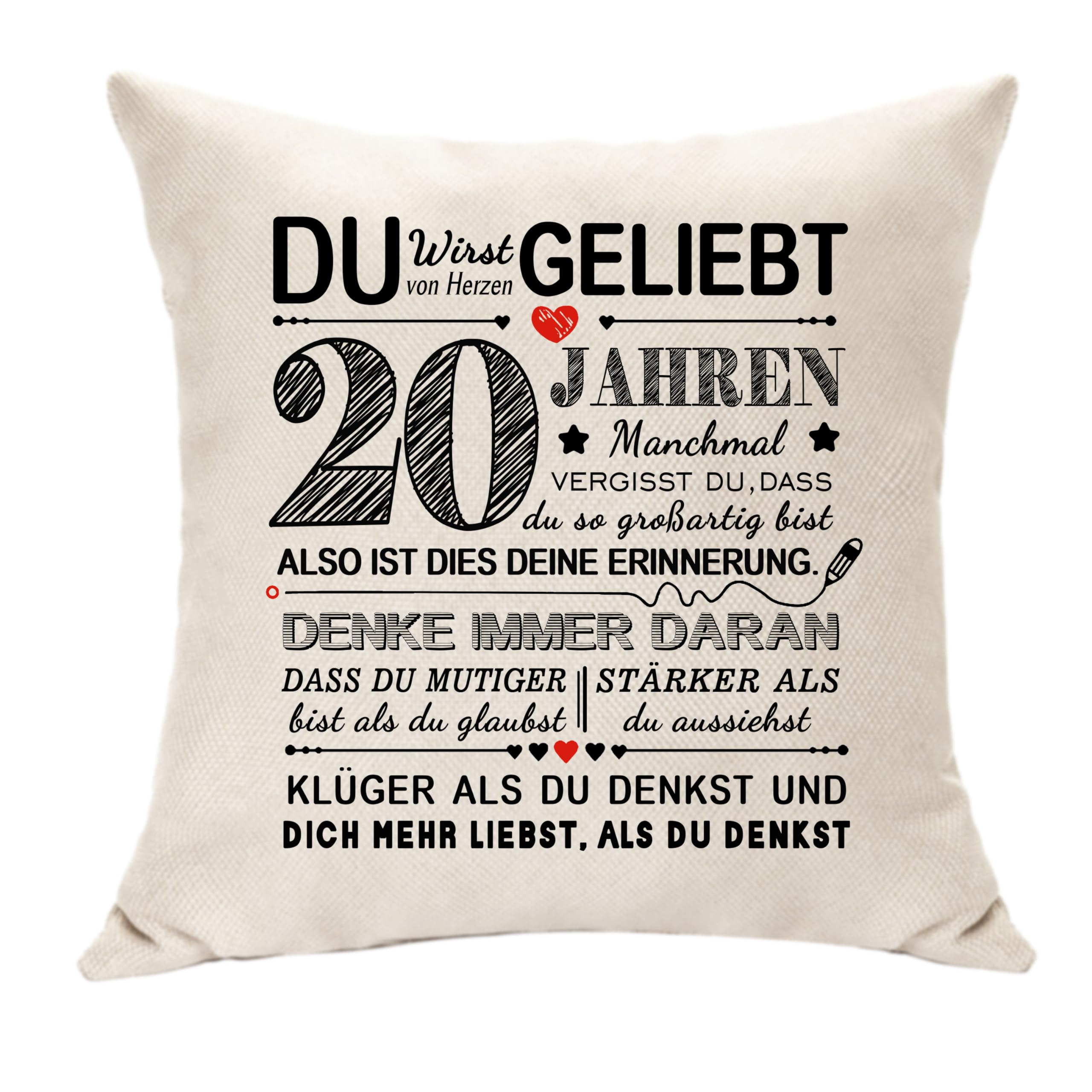 Hasodeo Kissenbezug Geburtstag Decroation Geschenke für 10. 15. 20. 30. 35. 40. 50. 60. 70. 80. 90. 100. Frauen Männer Mädchen Jungen Geburtstagsgeschenk Inspirierende Geschenke für Sie Ihn