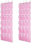 SAVERHO Over The Door Shoe Organizer, Hanging Shoe Organizer with 24 Mesh Large Pockets Door Shoe Rack Organizer for Men Women Kids Hanging Shoe Storage Bag.(White)