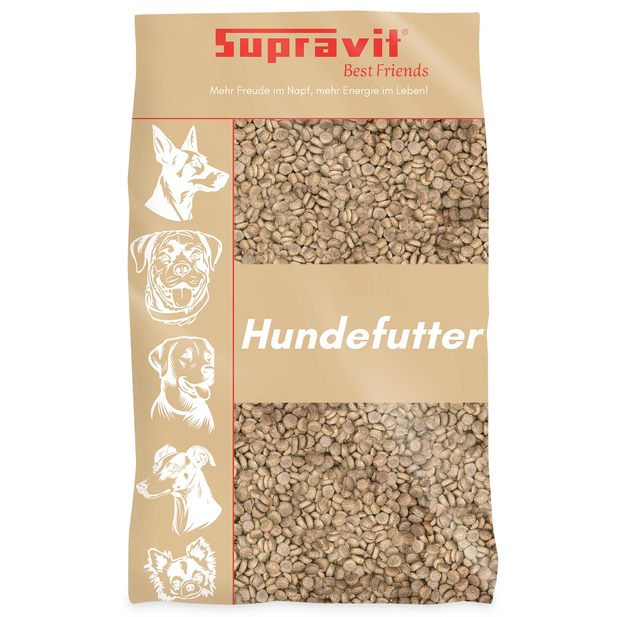 Supravit Hundefutter trocken Getreidefrei 15kg | Lamm und Kartoffeln | hohe Verträglichkeit | Gute Akzeptanz | Trockenfutter Hund ohne Getreide | ideal für Sensitive Hunde mit hohem Fleischanteil