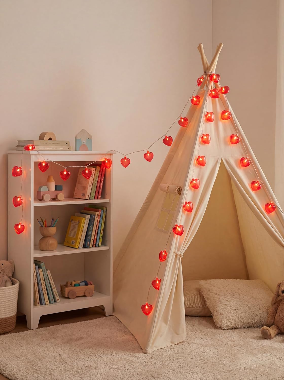 Valentines Day Decorations Lights, 8.5FT 10 LED Red Heart String Lights Plug in, Connectable Valentine's Day Fairy Lights for Wedding Indoor Room Outdoor Holiday Party Christmas Gift Valentine's Day - Image 5